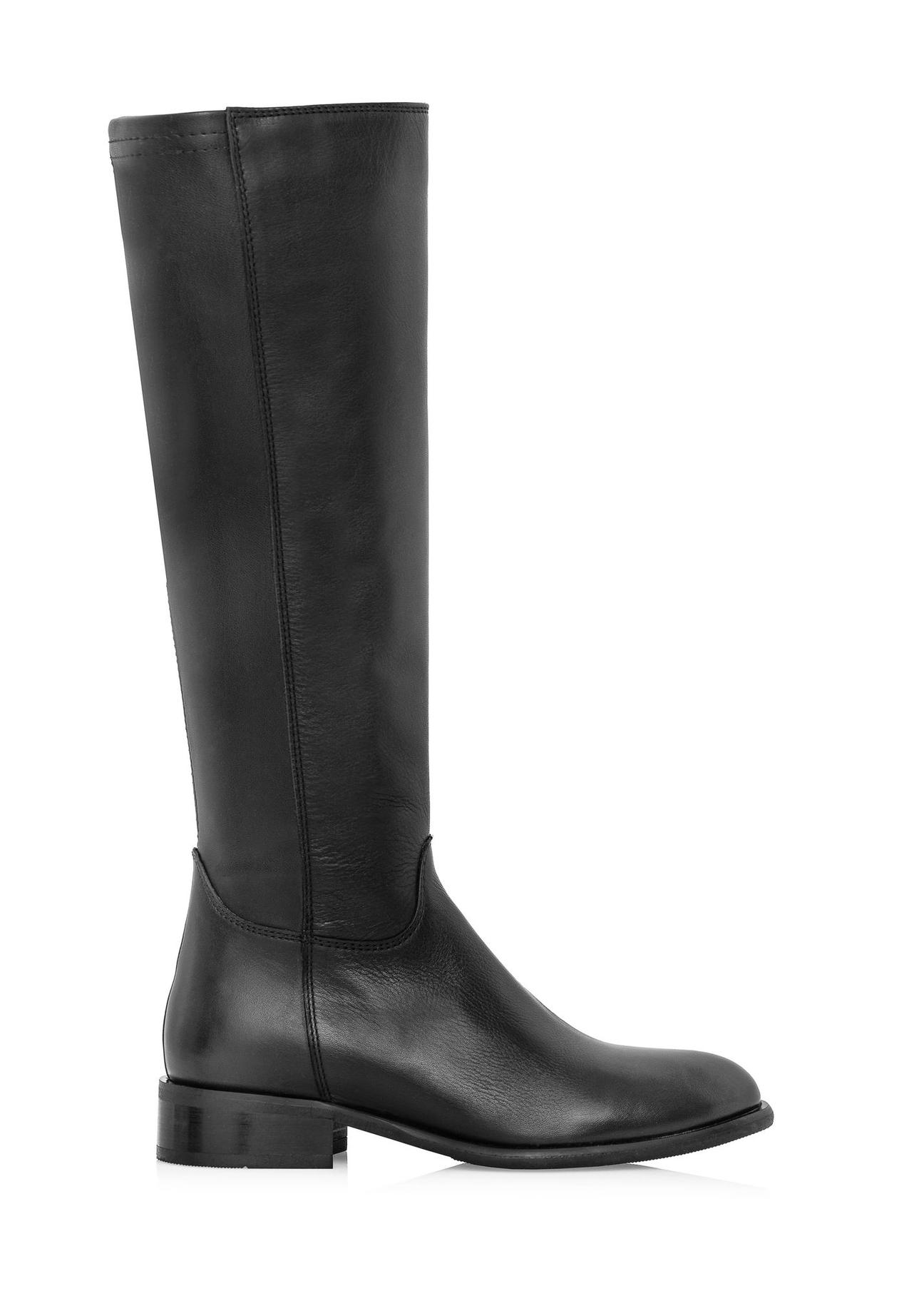 Black leather boots BUTYD-1135-99(Z24)-01