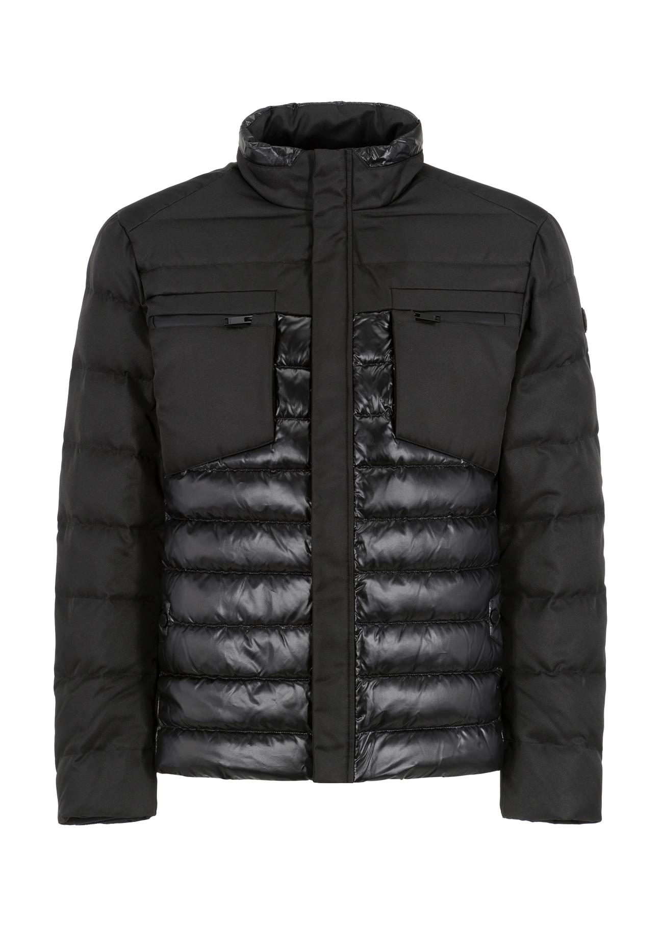 Men's black quilted down jacket KURMT-0312-99(Z23)-05