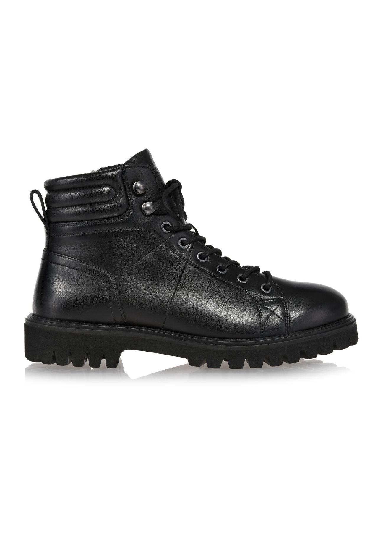 Black leather men's boots BUTYM-0472-99(Z24)-03