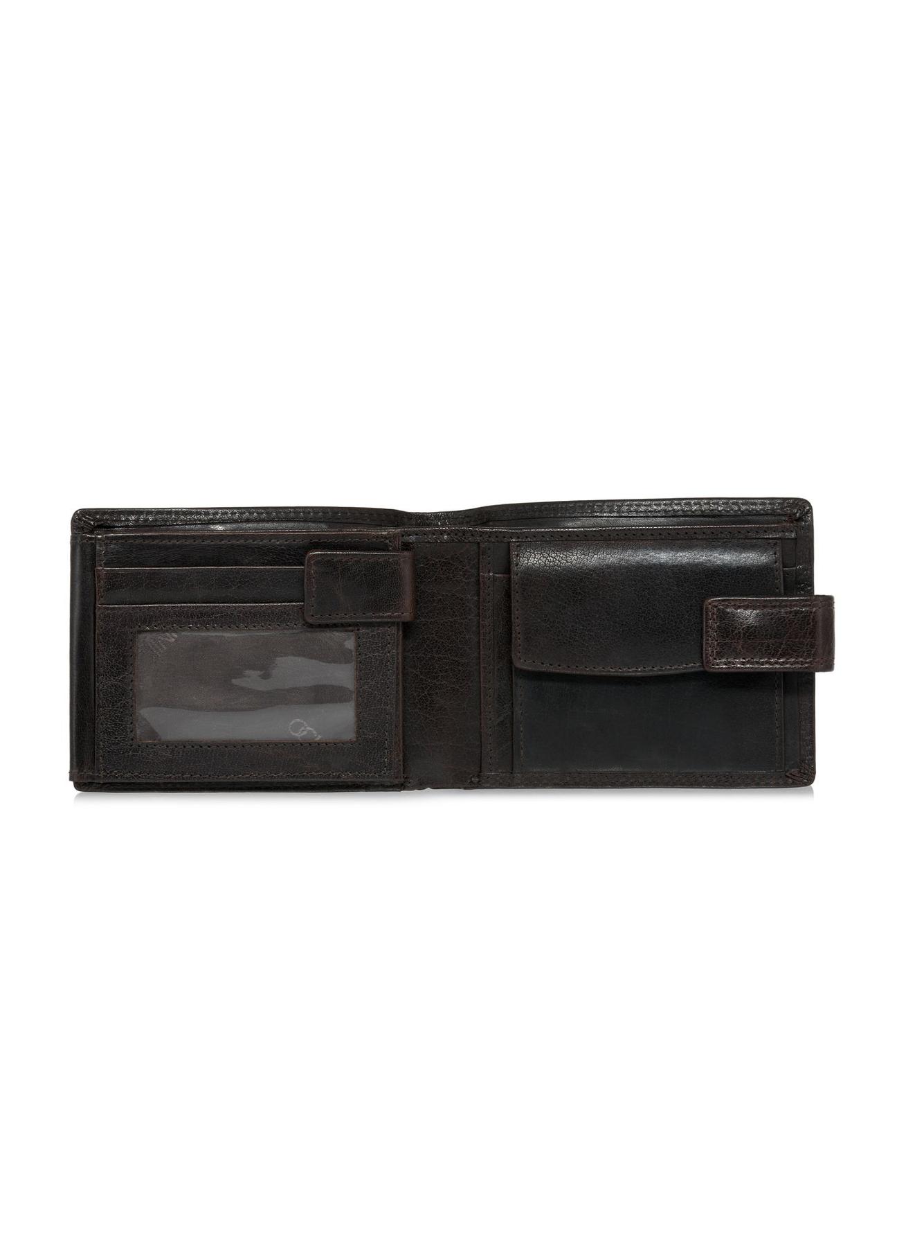 Leather clasp brown men's wallet PORMS-0553-89(W24)-04