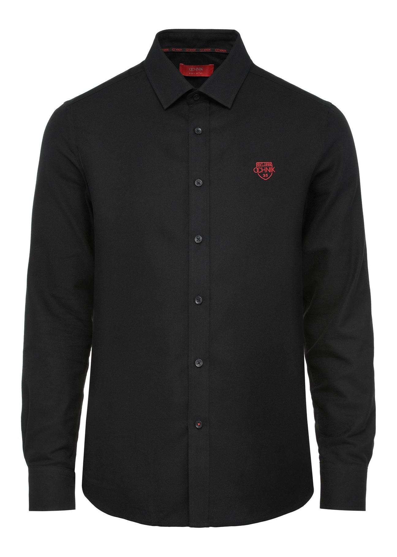 Black men's long sleeve shirt KOSMT-0336-99(Z24)