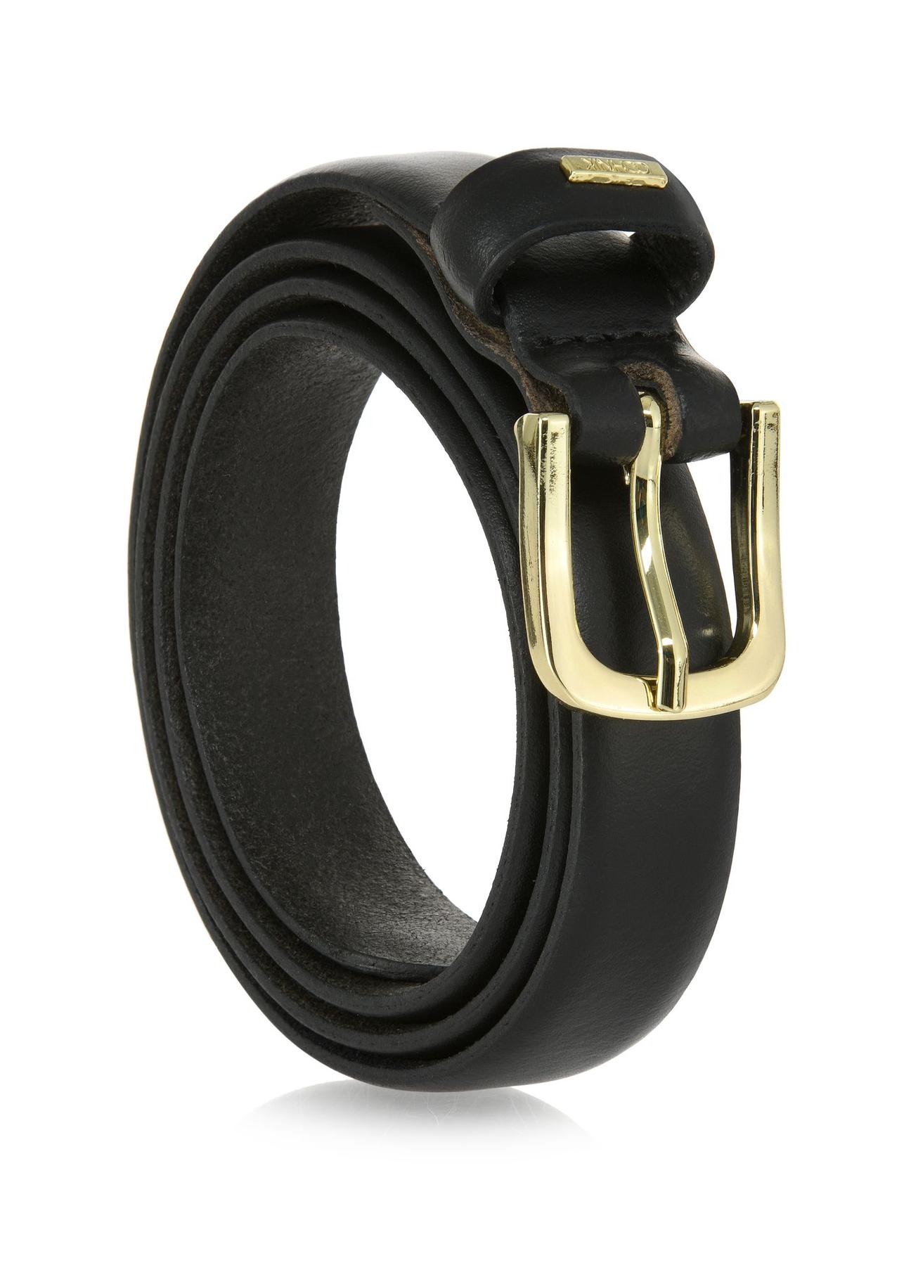 Black leather women's belt PASDS-0300-99(W24)-02