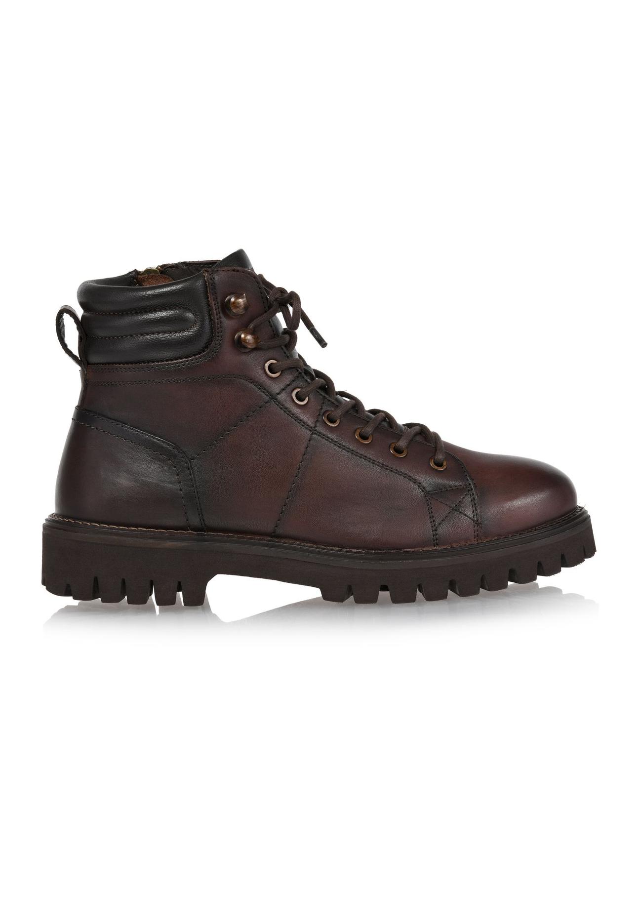 Brown leather men's boots BUTYM-0472-89(Z24)-03