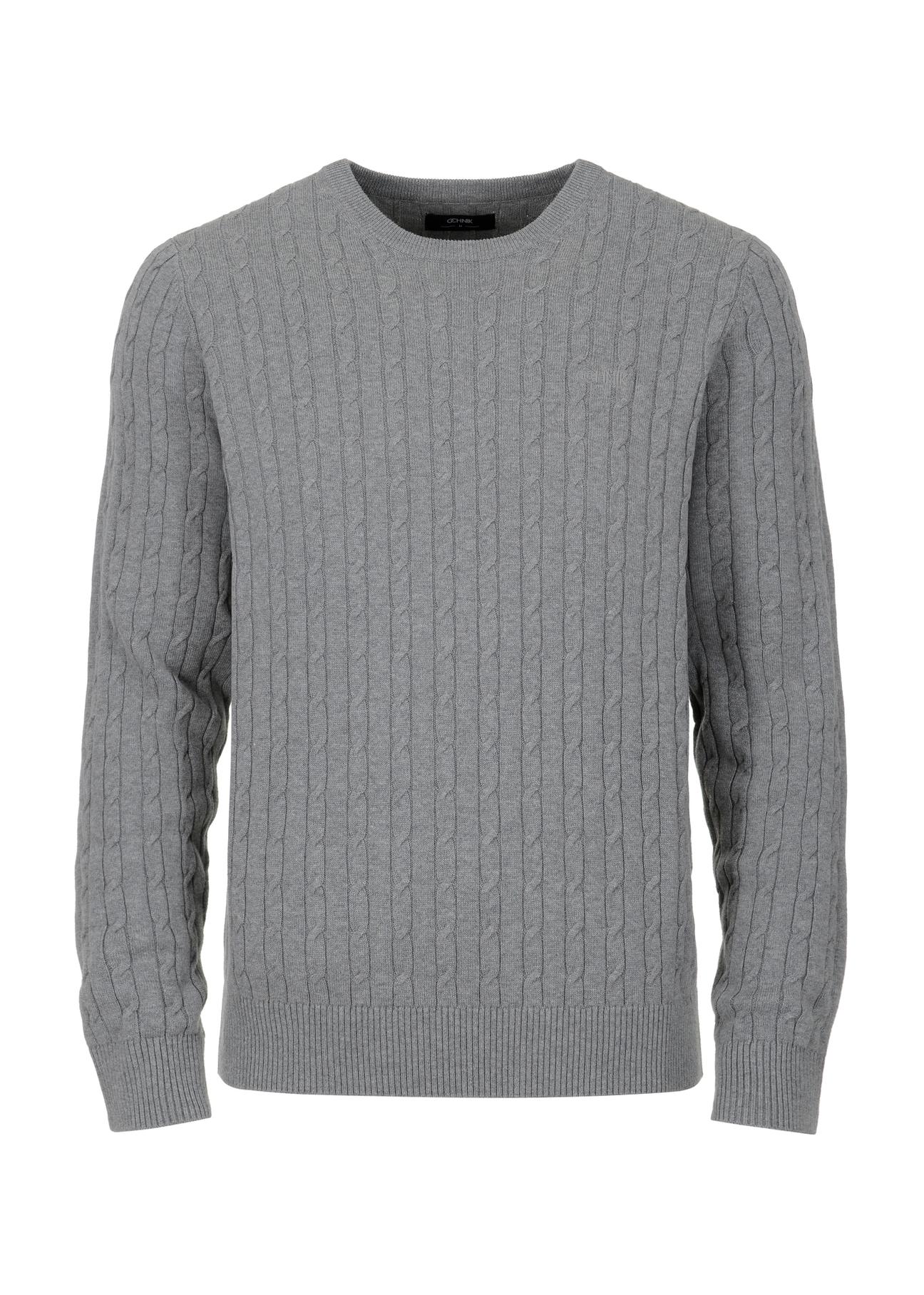 Men's cotton gray sweater SWEMT-0134-91(Z23)-03