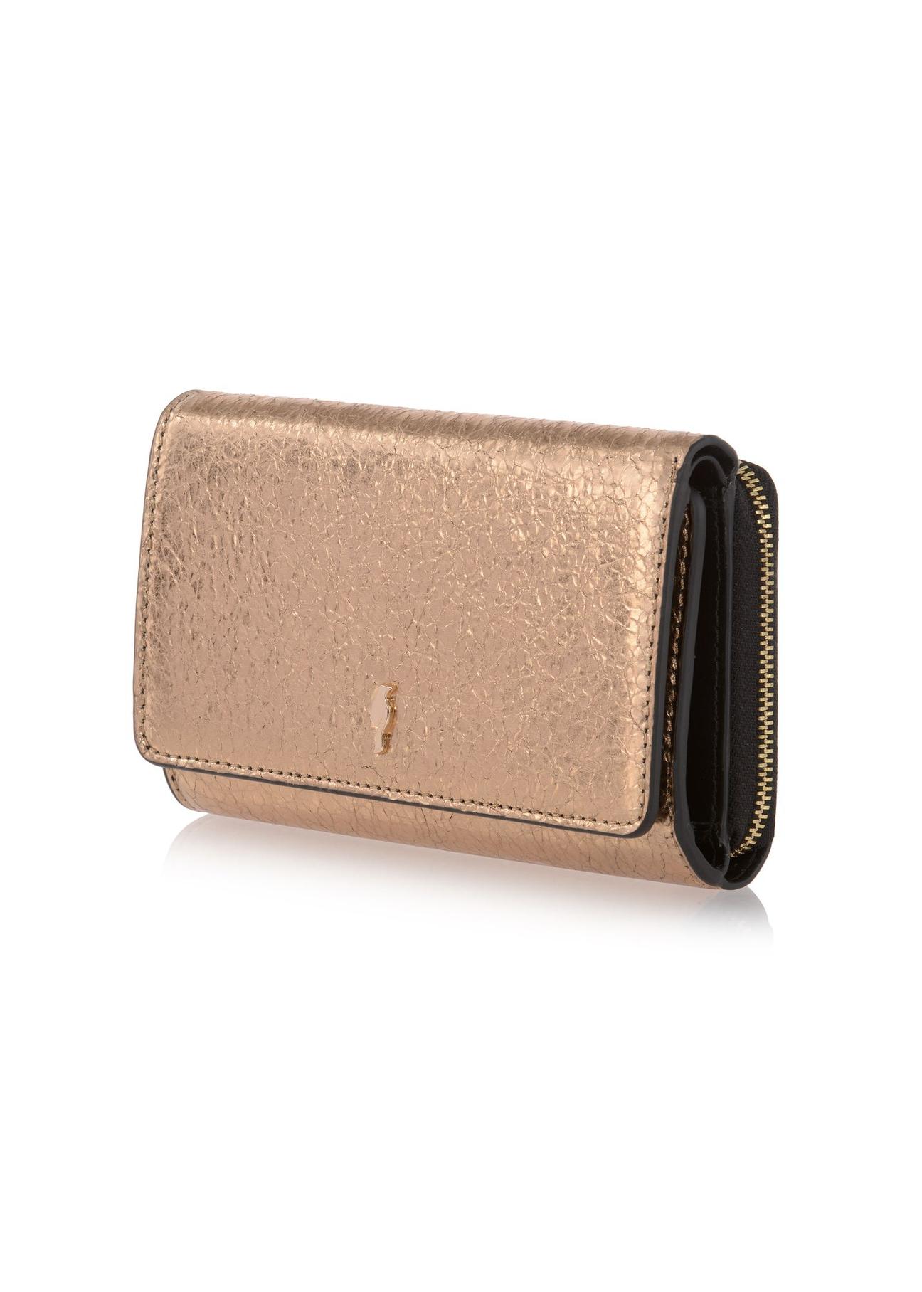 Women's gold leather wallet PORES-0801C-28(W23)-03