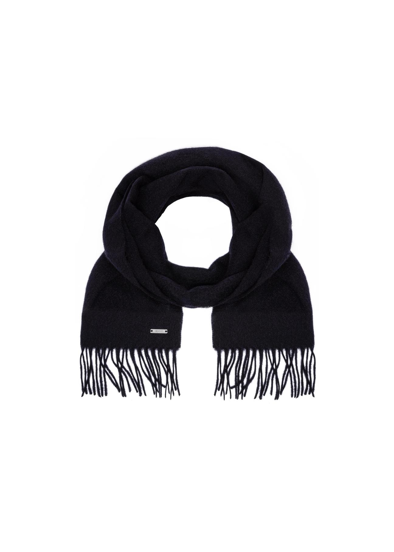 Men's navy blue wool scarf SZAMT-0034-69(Z23)-03