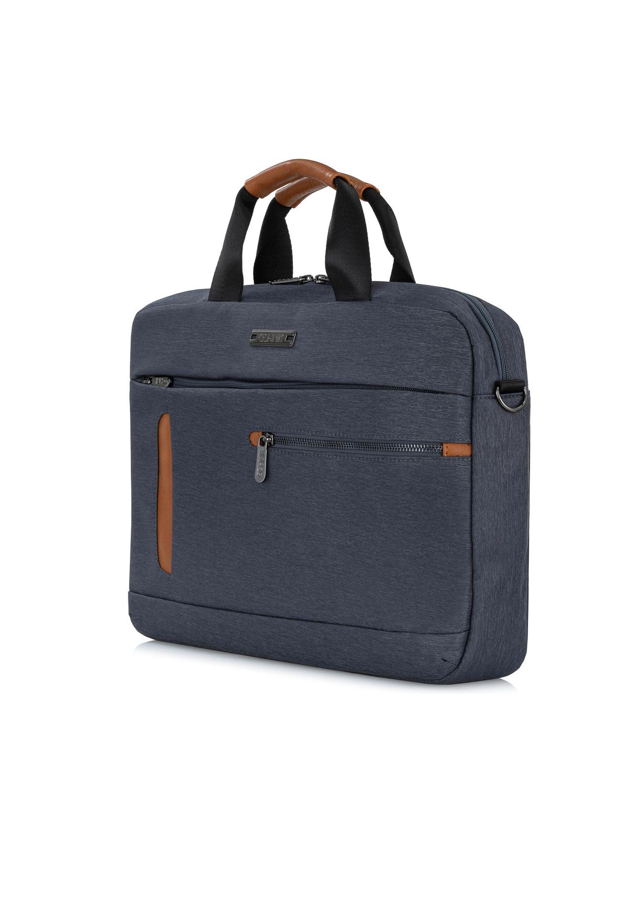 Grey men's briefcase with laptop pocket TORMN-0320-91(W24)-02