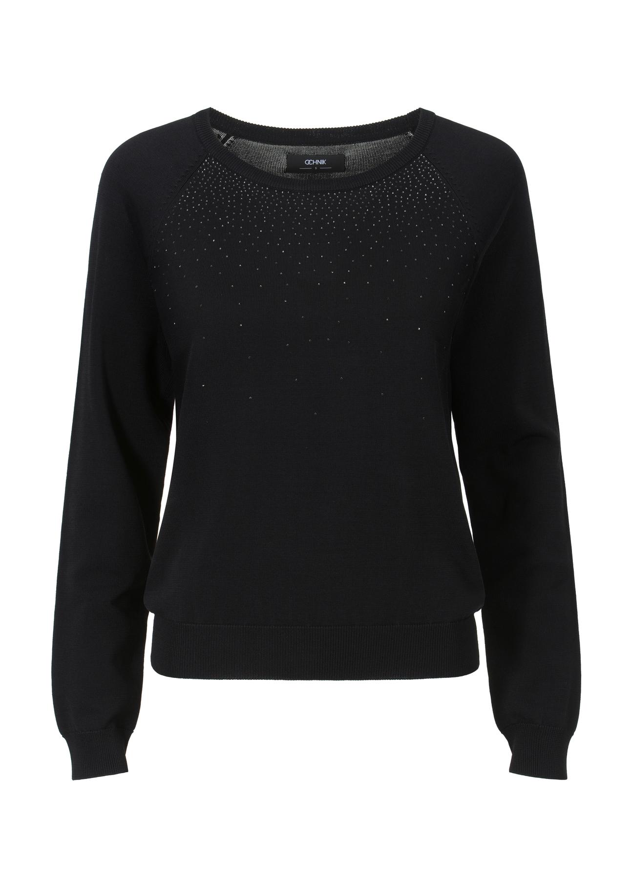 Black women's blouse with sequins BLUDT-0166-99(Z23)-04