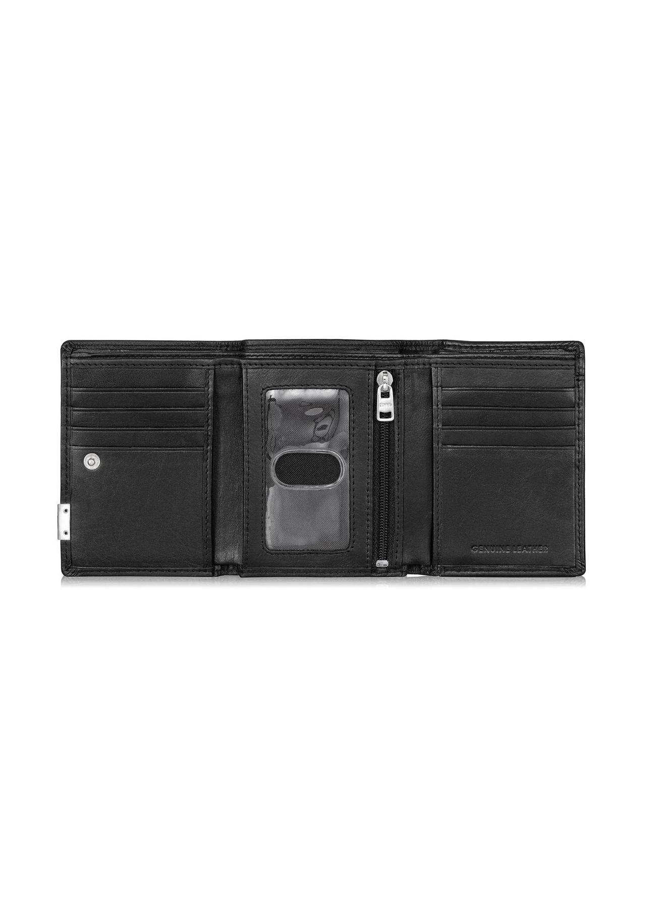 Black leather men's snapback wallet PORMS-0549-99(Z24)-04