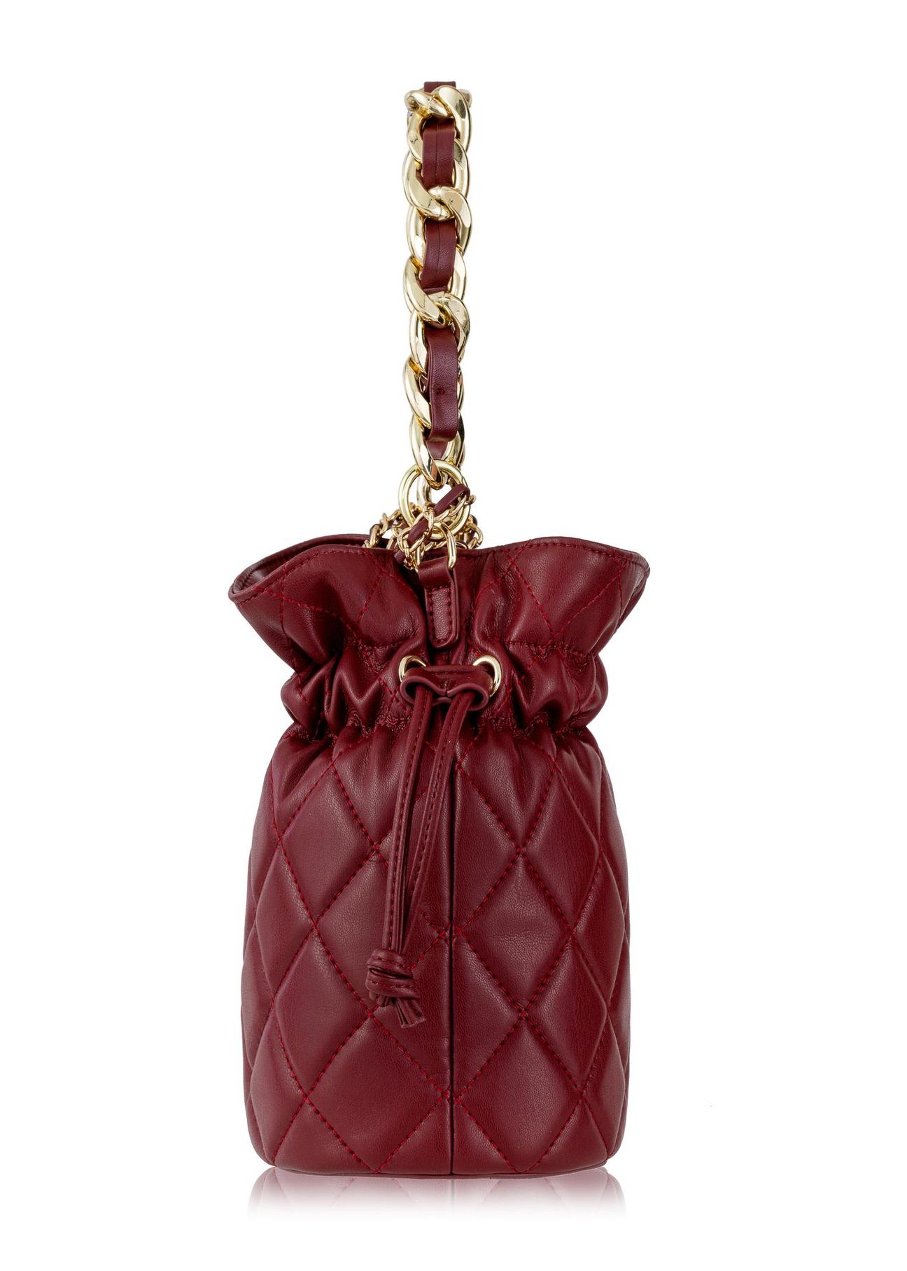 Maroon quilted women's bag TOREC-0868-49(Z23)-03