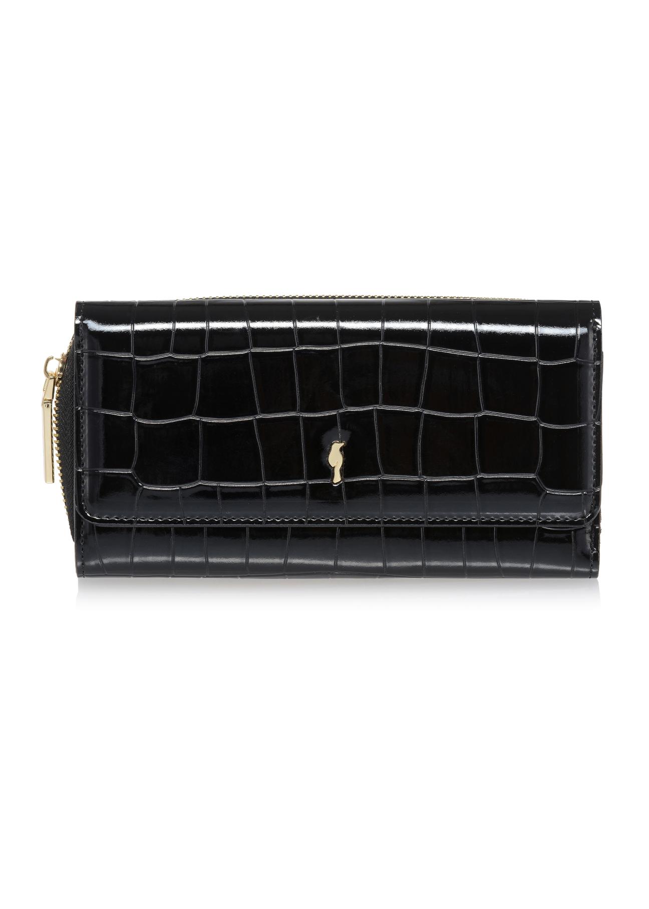 Large black croco women's wallet POREC-0351-97(Z24)-01