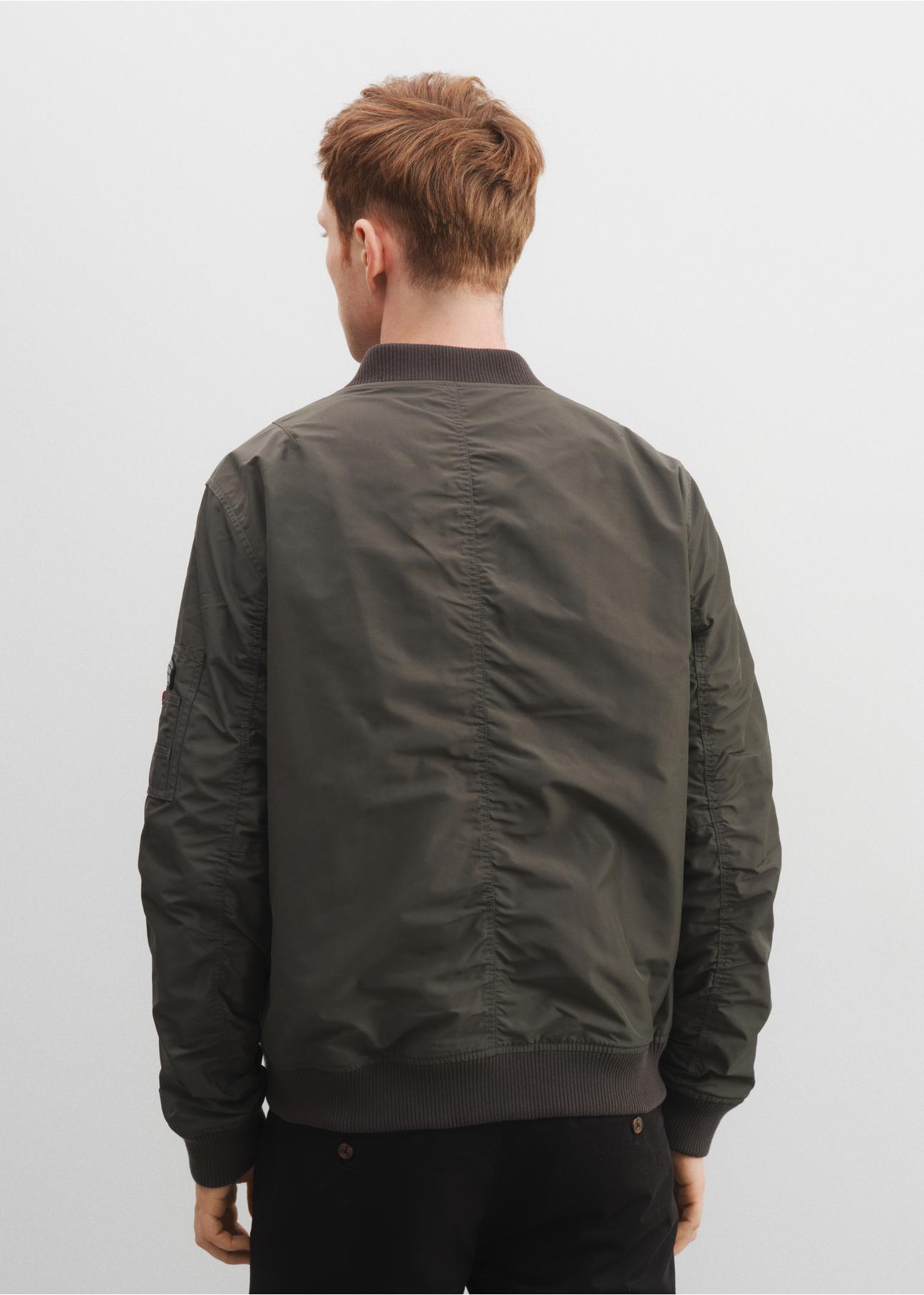 Olive colored men's bomber jacket KURMT-0305-57(W24)-02