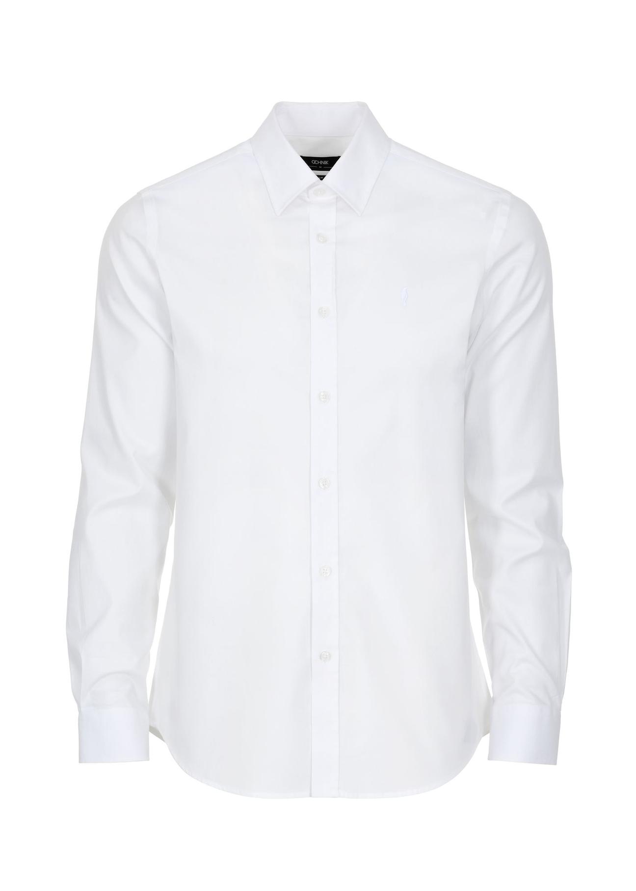 White elegant men's shirt KOSMT-0322-11(Z24)-04