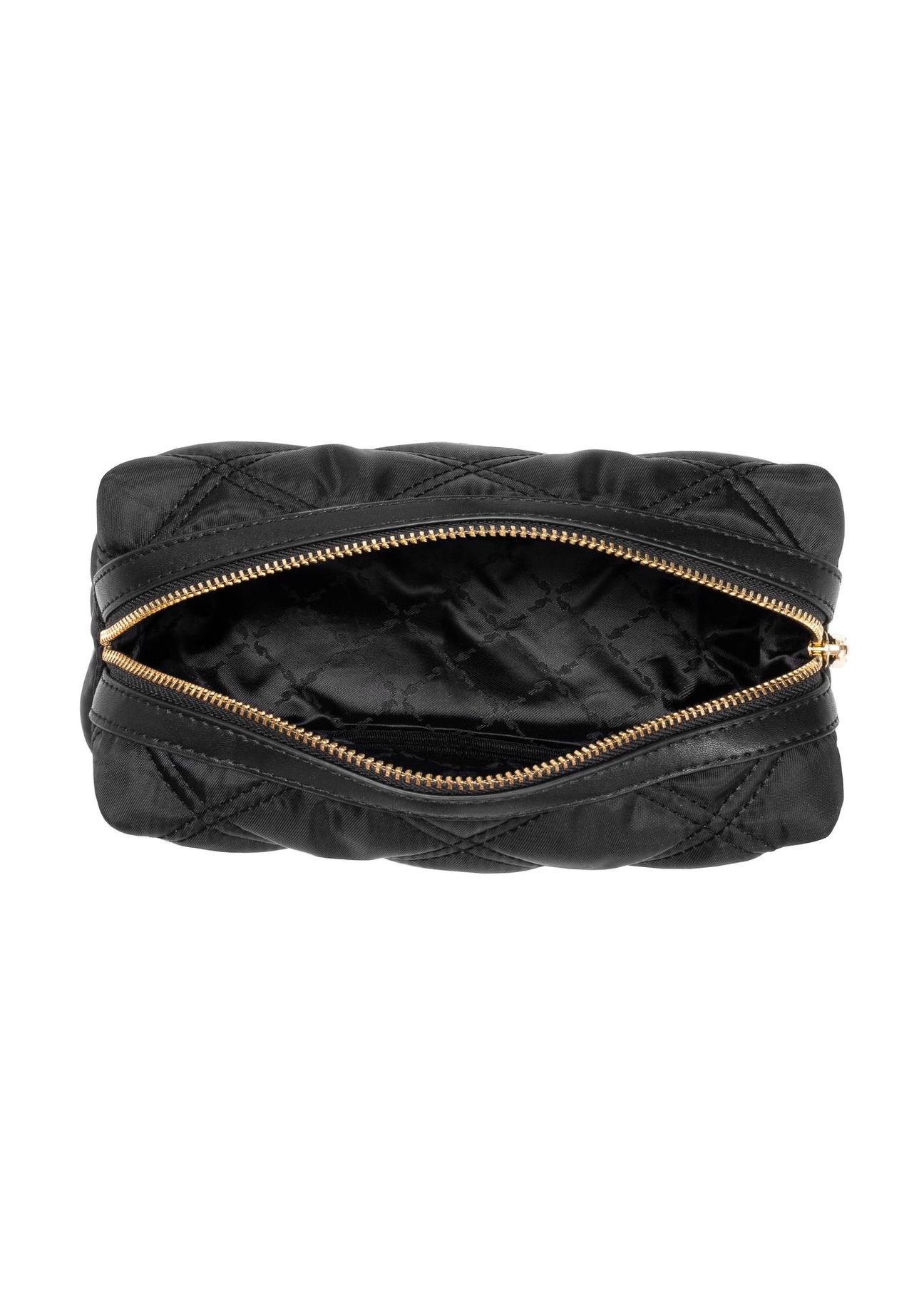 Black quilted women's cosmetic bag TOREN-0282-99(W24)-05