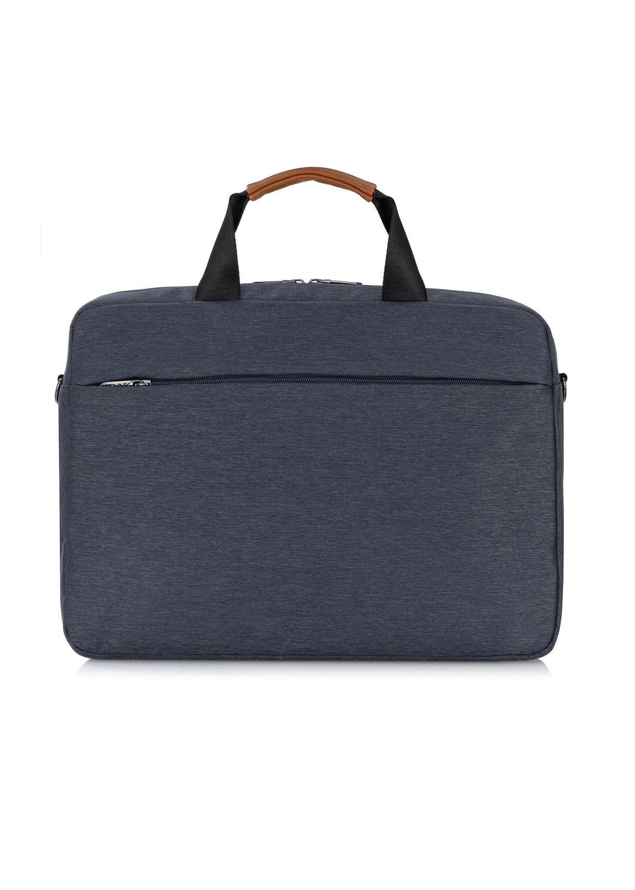 Grey men's briefcase with laptop pocket TORMN-0320-91(W24)-04