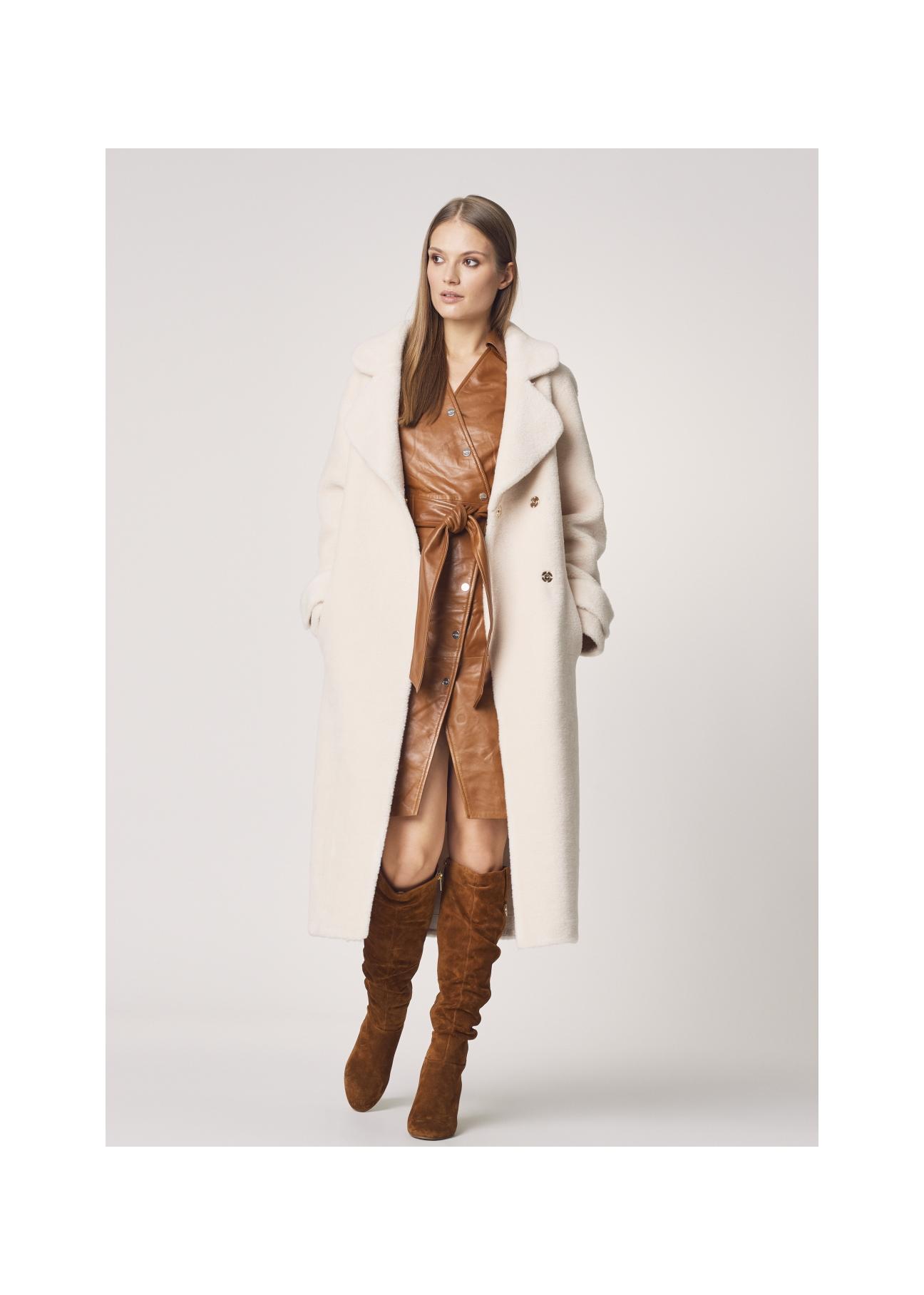 Women's wool coat with belt FUTDT-0022-16(Z22)-02