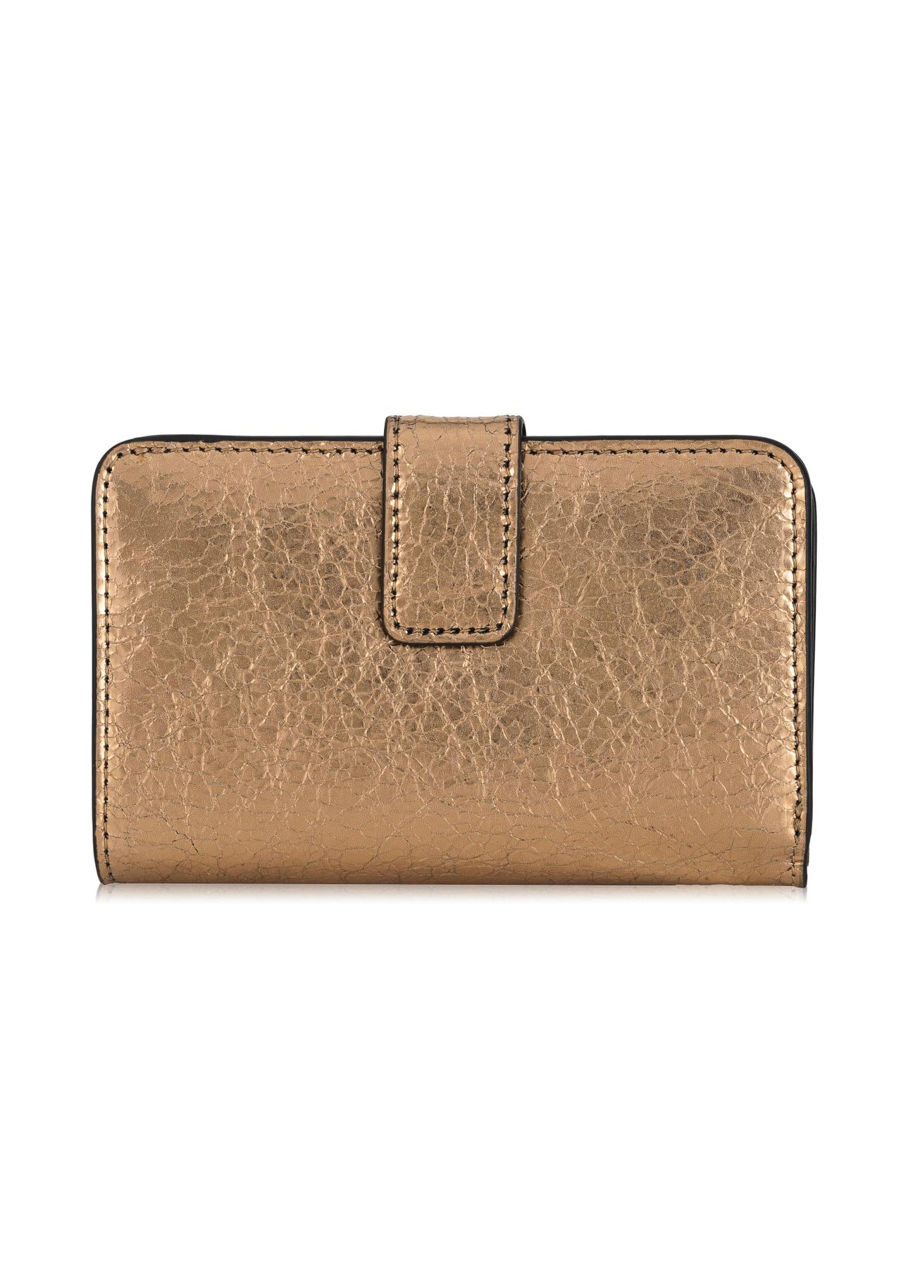 Gold leather women's wallet PORES-0880-28(Z23)-03