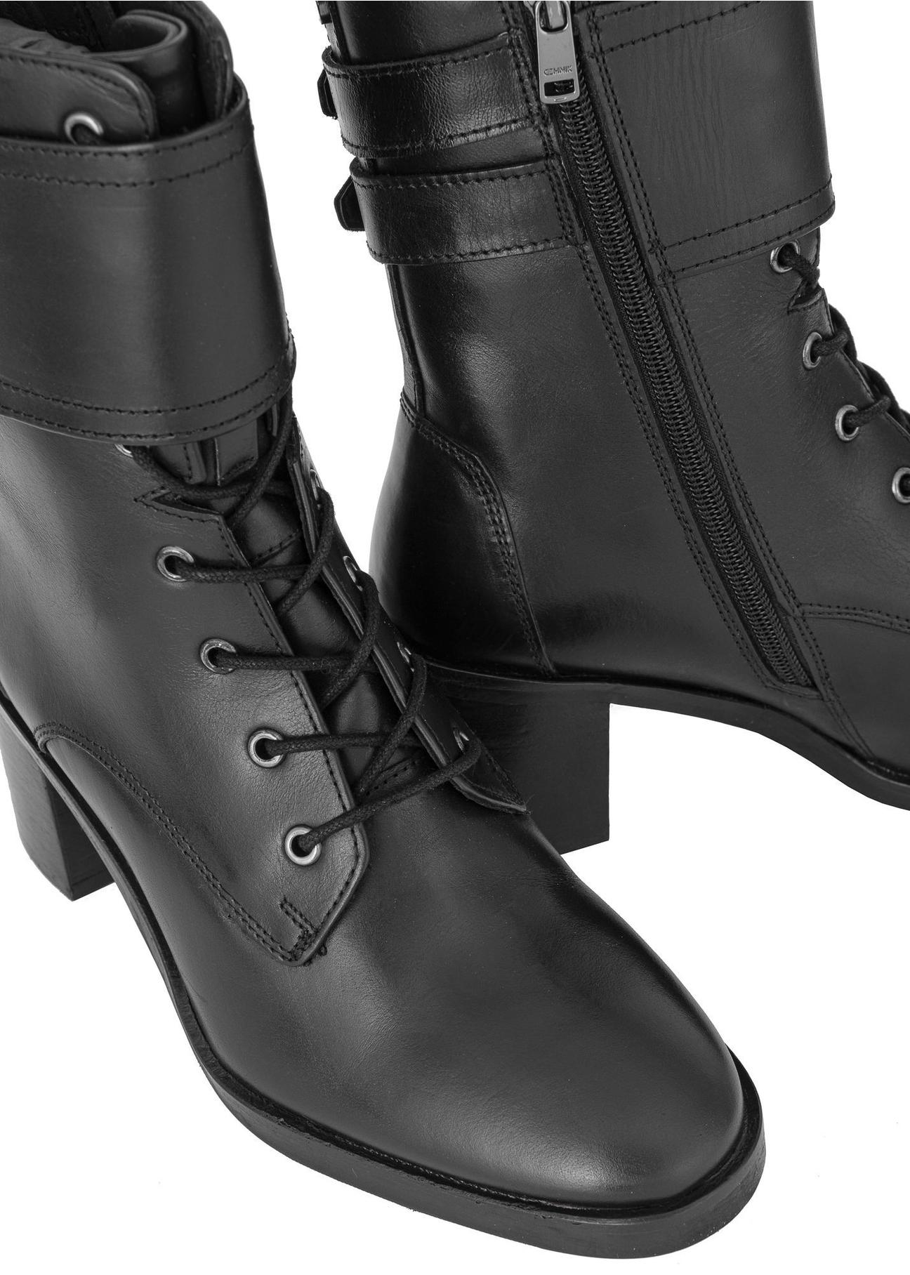 Women's black leather boots BUTYD-1028-99(Z23)-05