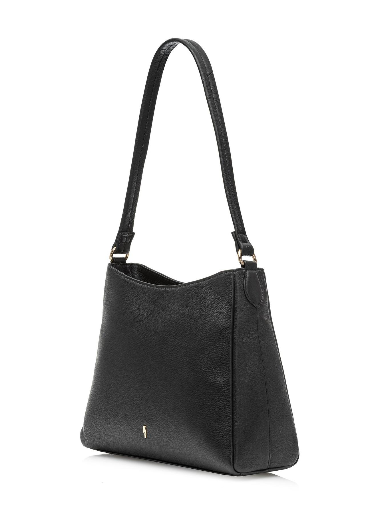 Leather black women's hobo bag TORES-0975D-99(W25)-02