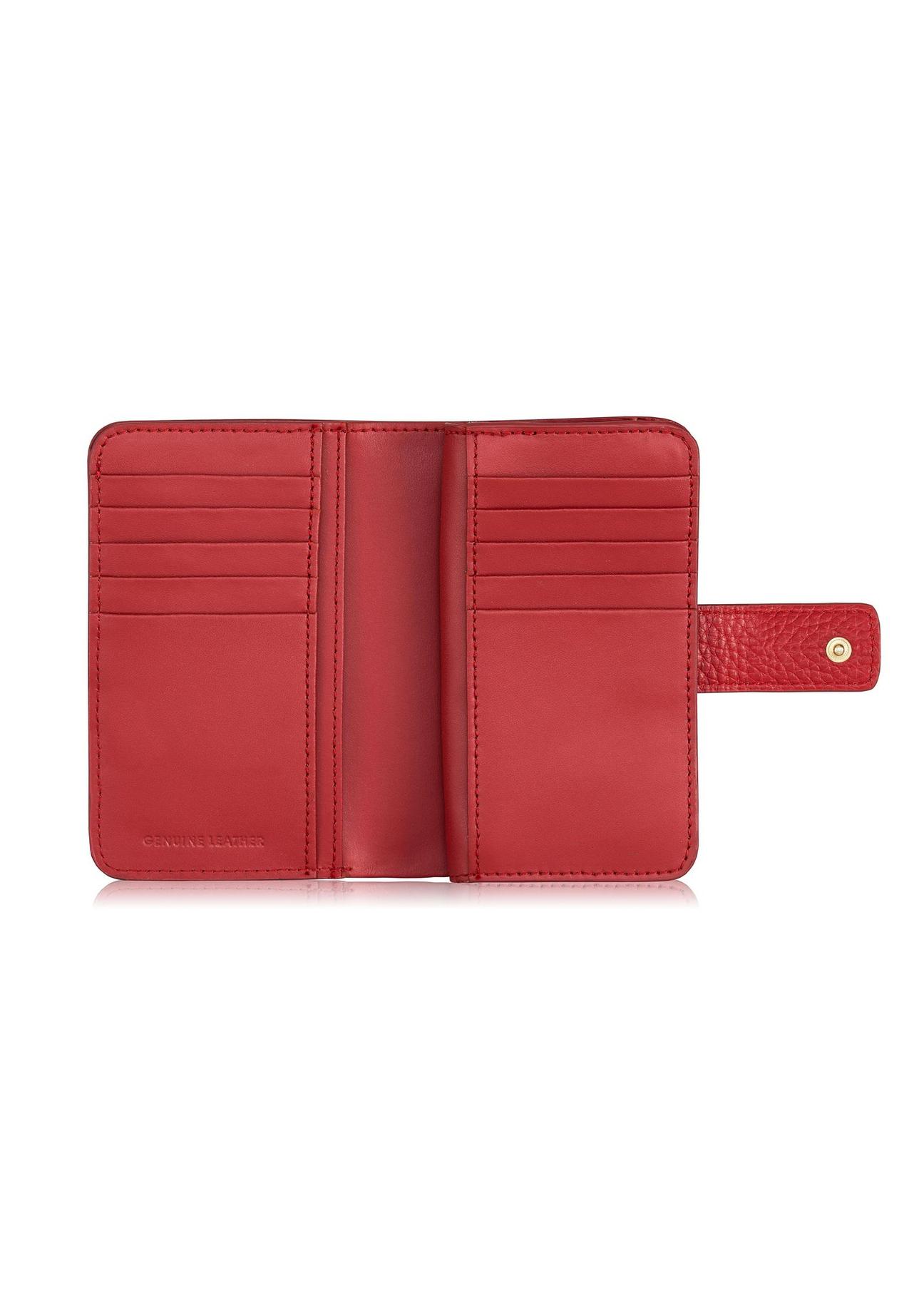 Women's red leather wallet PORES-0896-40(Z23)-05