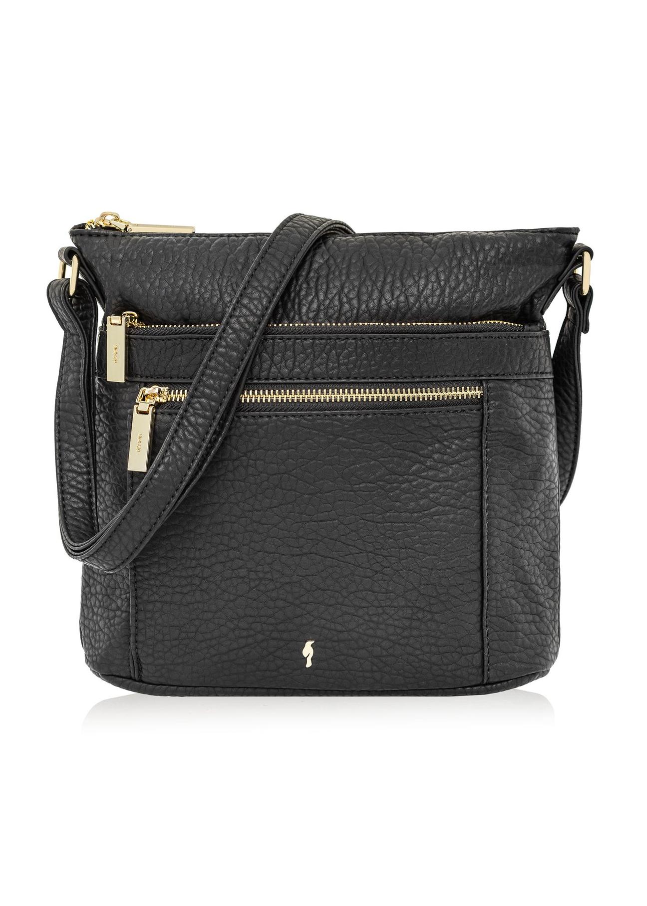 Black women's bag with zippers TOREC-0847A-99(Z24)