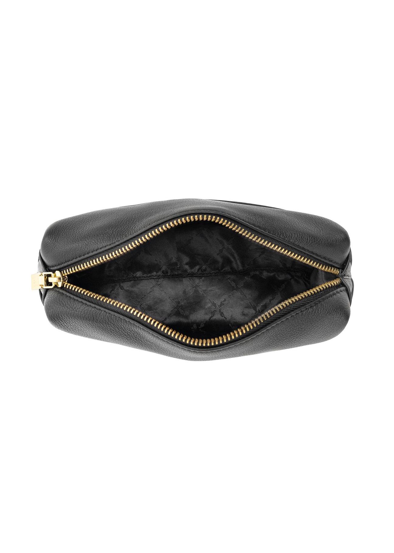 Women's black leather cosmetic bag TORES-0976-99(W24)-06