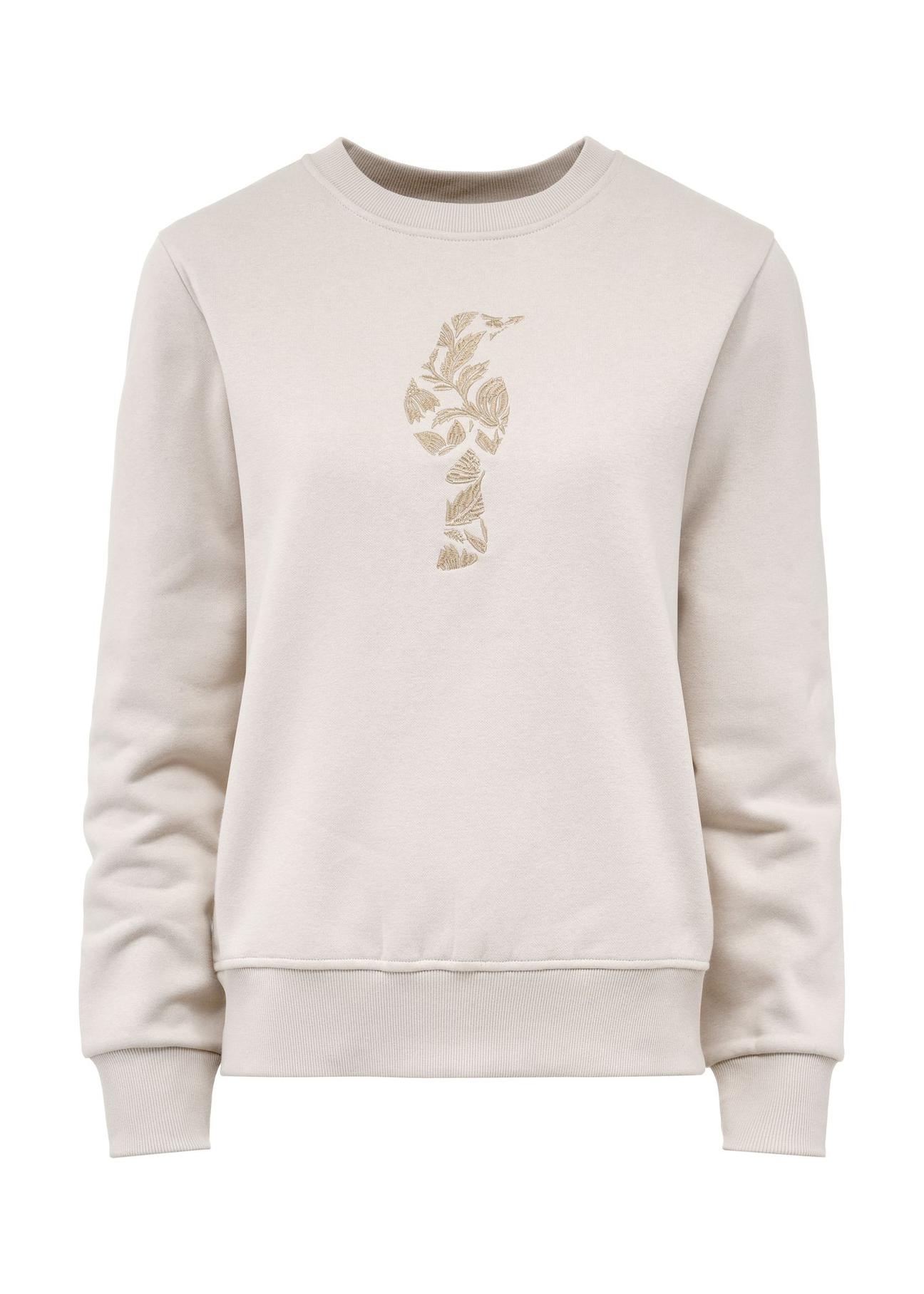 Light beige women's sweatshirt with logo BLZDT-0100-80(Z24)-01