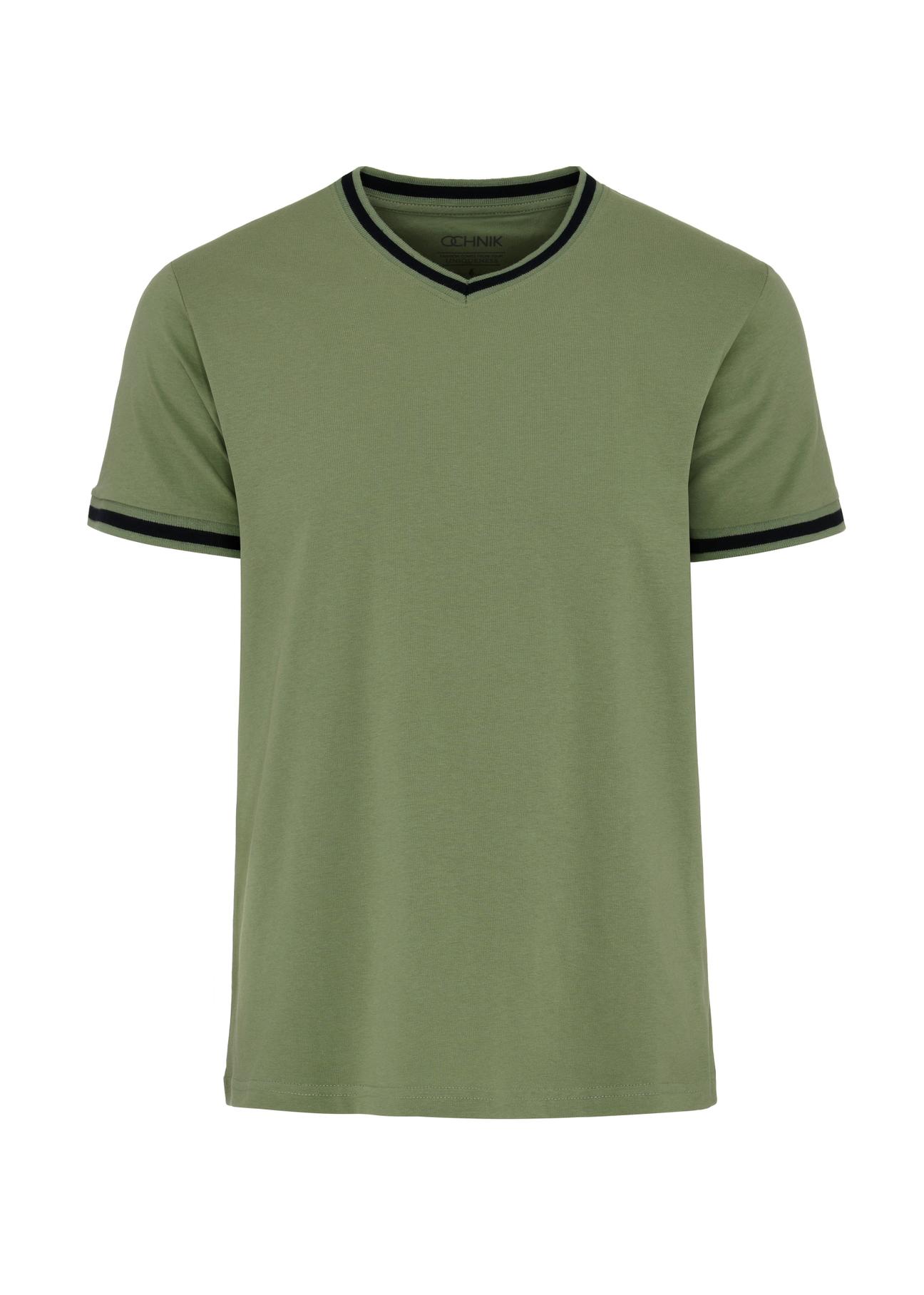 Green and black men's T-shirt TSHMT-0069-50(W24)-01