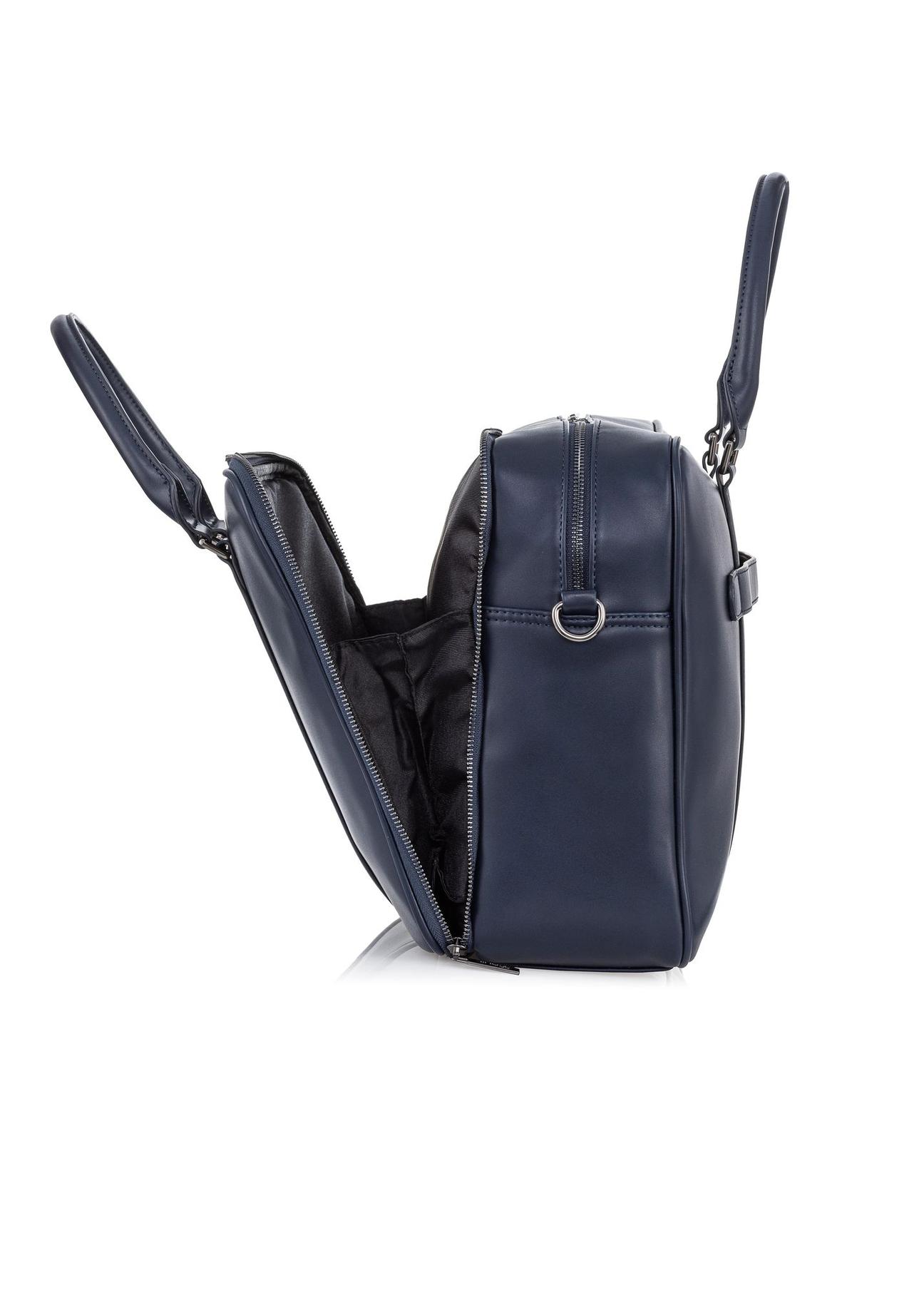 Navy blue roomy men's bag TORMN-0288-69(W23)-04