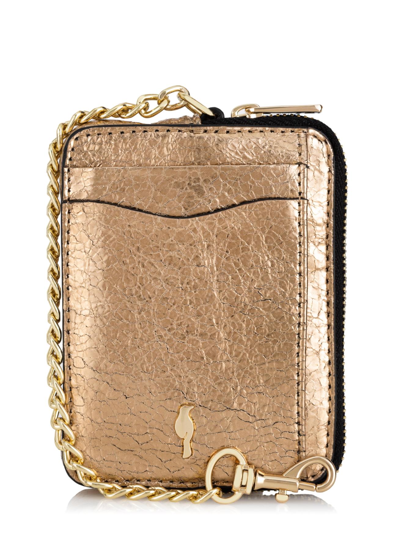 Women's small gold leather wallet PORES-0879-28(Z23)-01