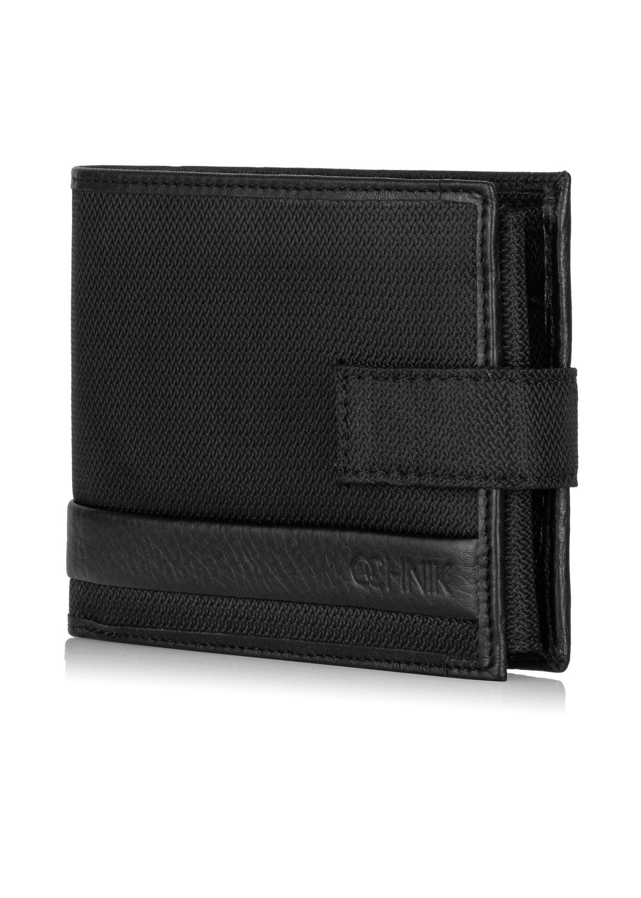 Black foldover clasp wallet for men PORMN-0016-99(Z23)-02