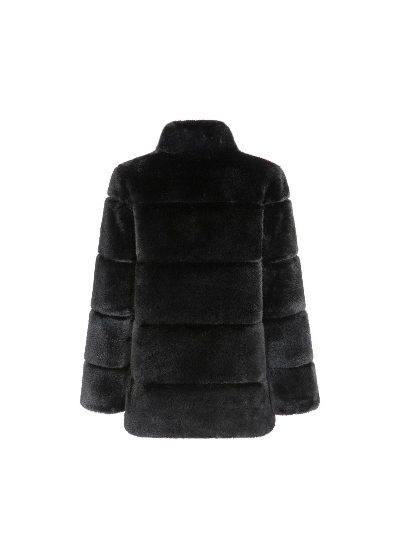 Women's artificial fur with stand-up collar FUTDP-0009-99(Z21)-04