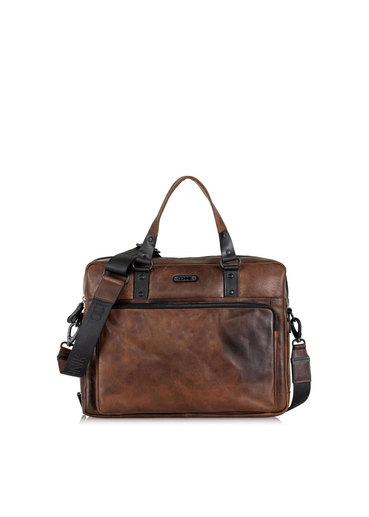 Brown leather men's bag TORMS-0100B-79(Z24)