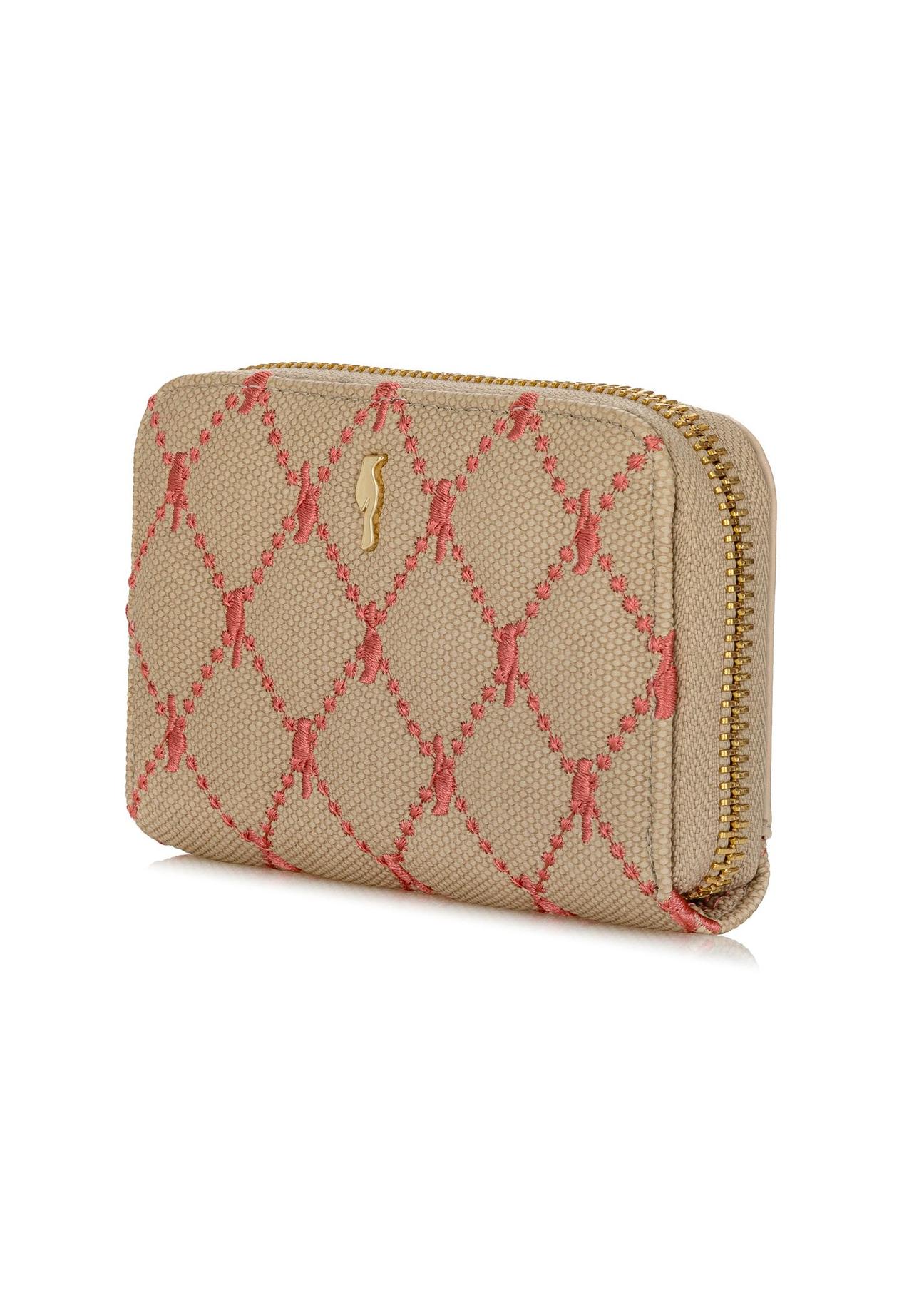 Beige quilted women's wallet POREC-0382-15(W24)-02