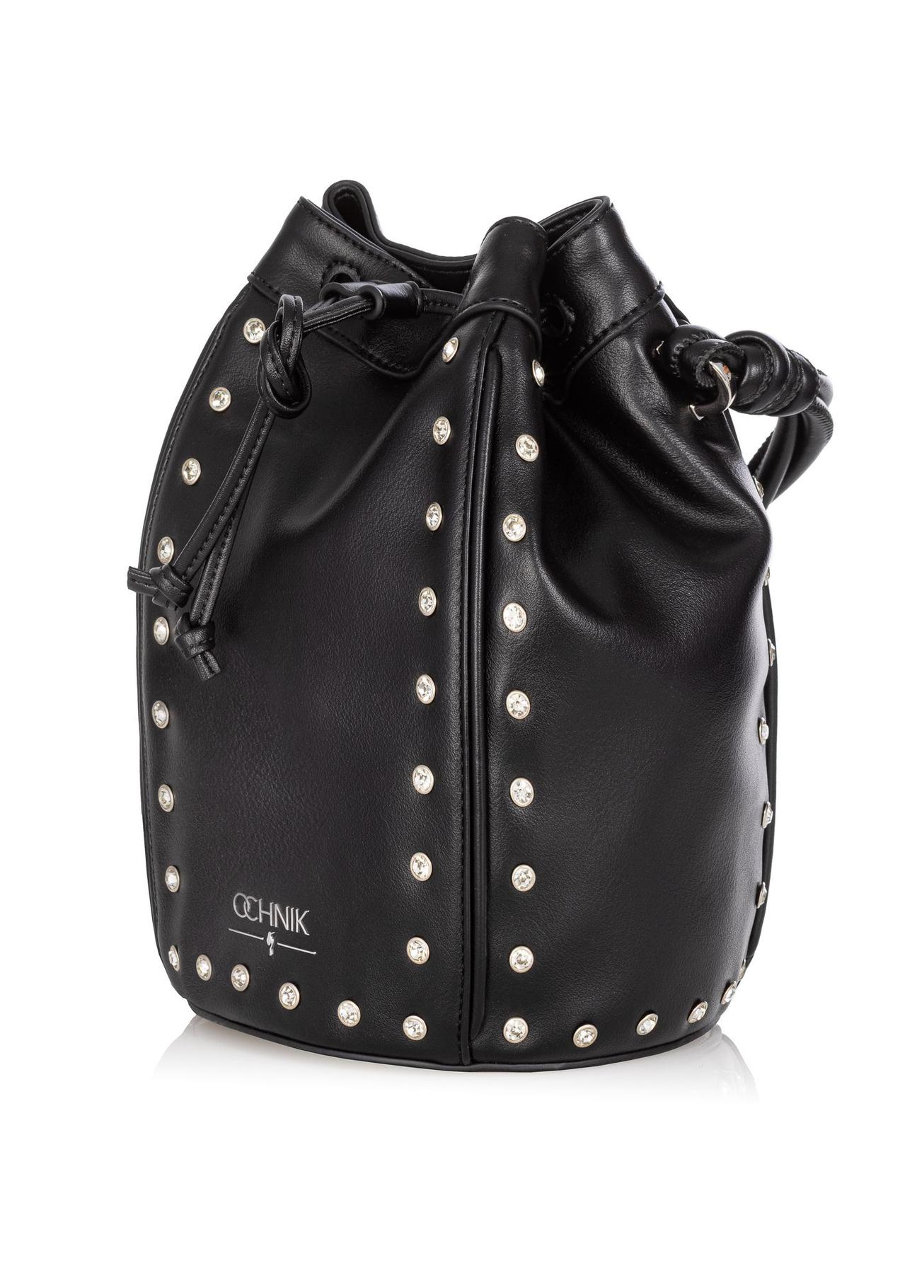 Black women's bag with rhinestones TOREC-0801-99(W23)-02