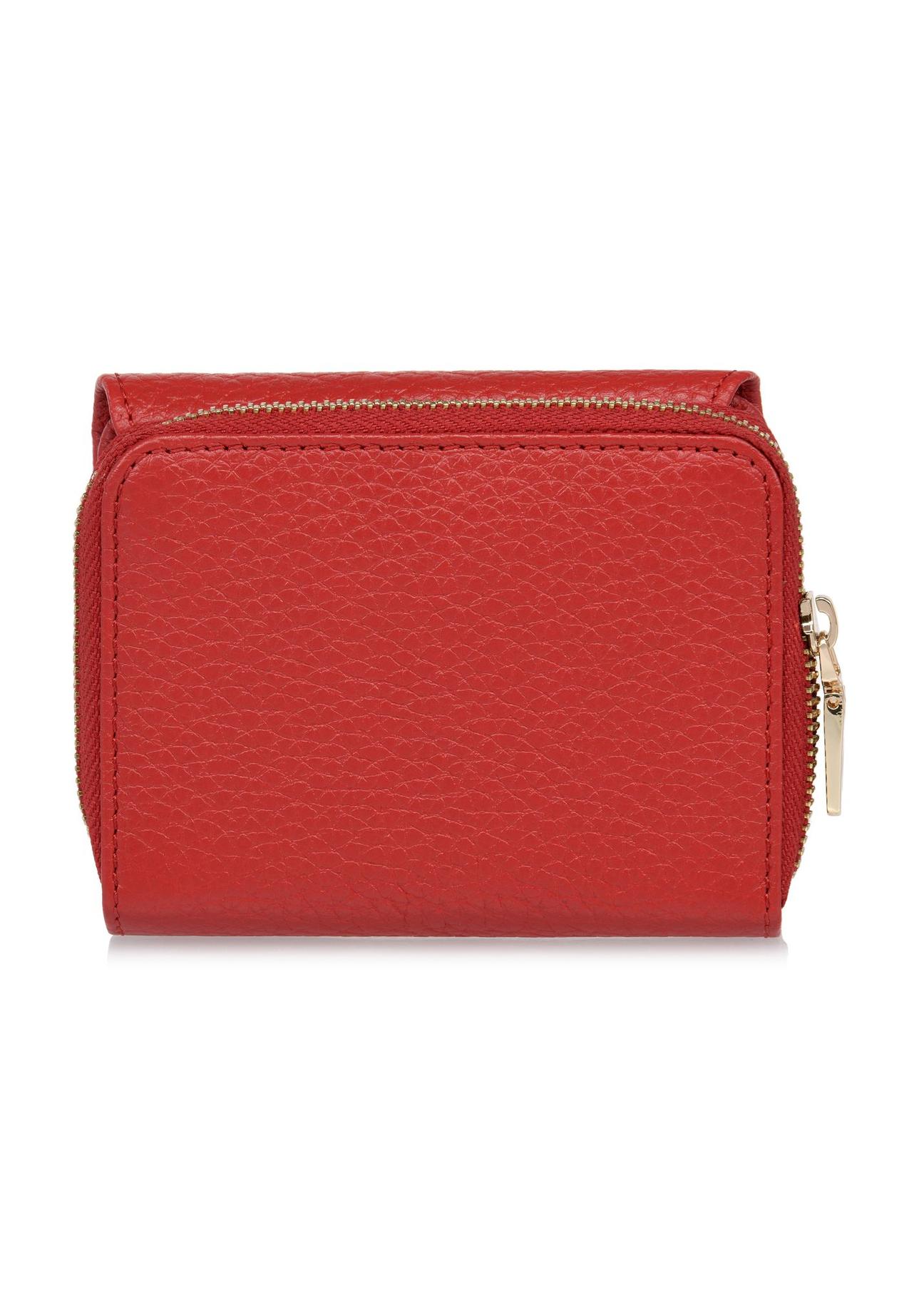 Red leather women's wallet with RFID protection PORES-0817RFID-42(W24)-02