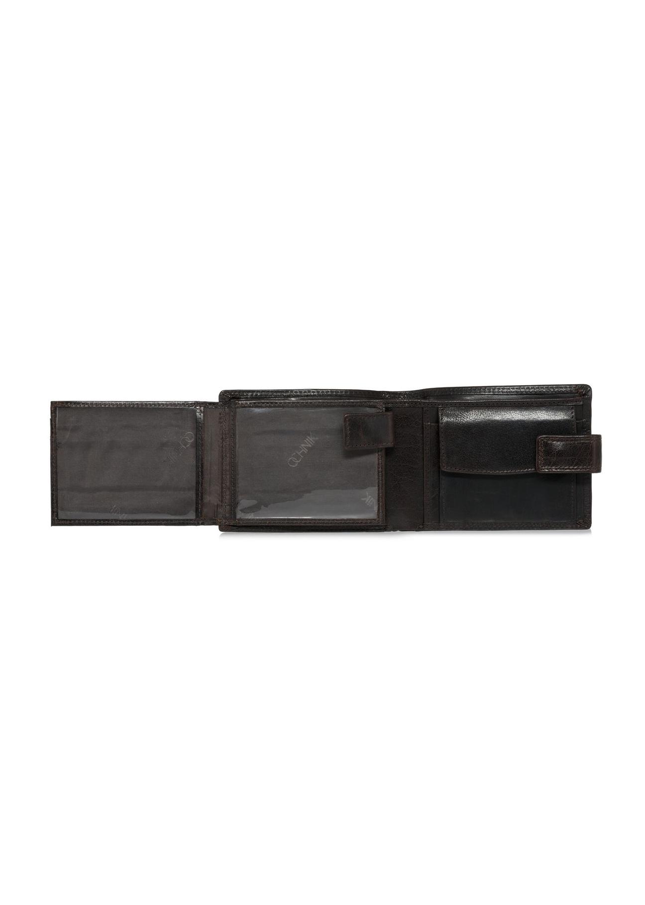 Leather clasp brown men's wallet PORMS-0553-89(W24)-05