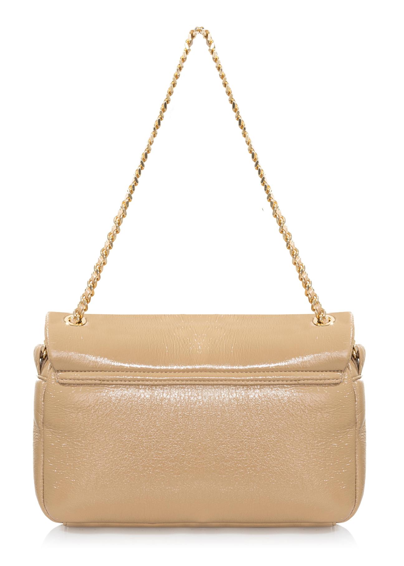 Beige women's handbag with pearls TOREC-0787-81(W23)-04