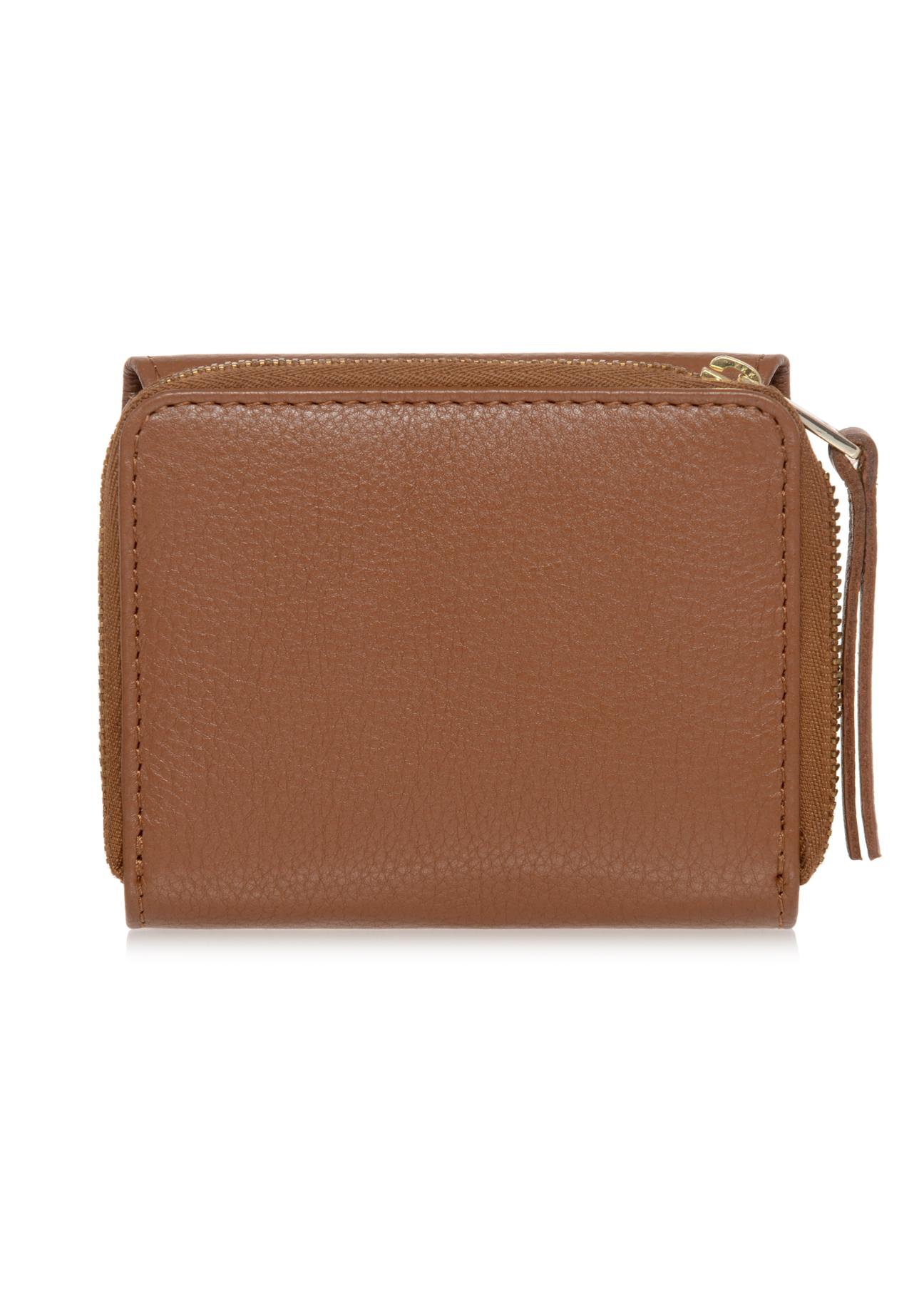 Women's small brown leather wallet PORES-0849-79(W23)-02