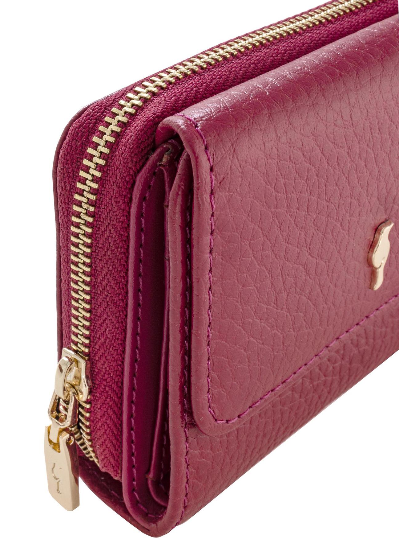 Women's small pink leather wallet PORES-0802B-34(W24)-07