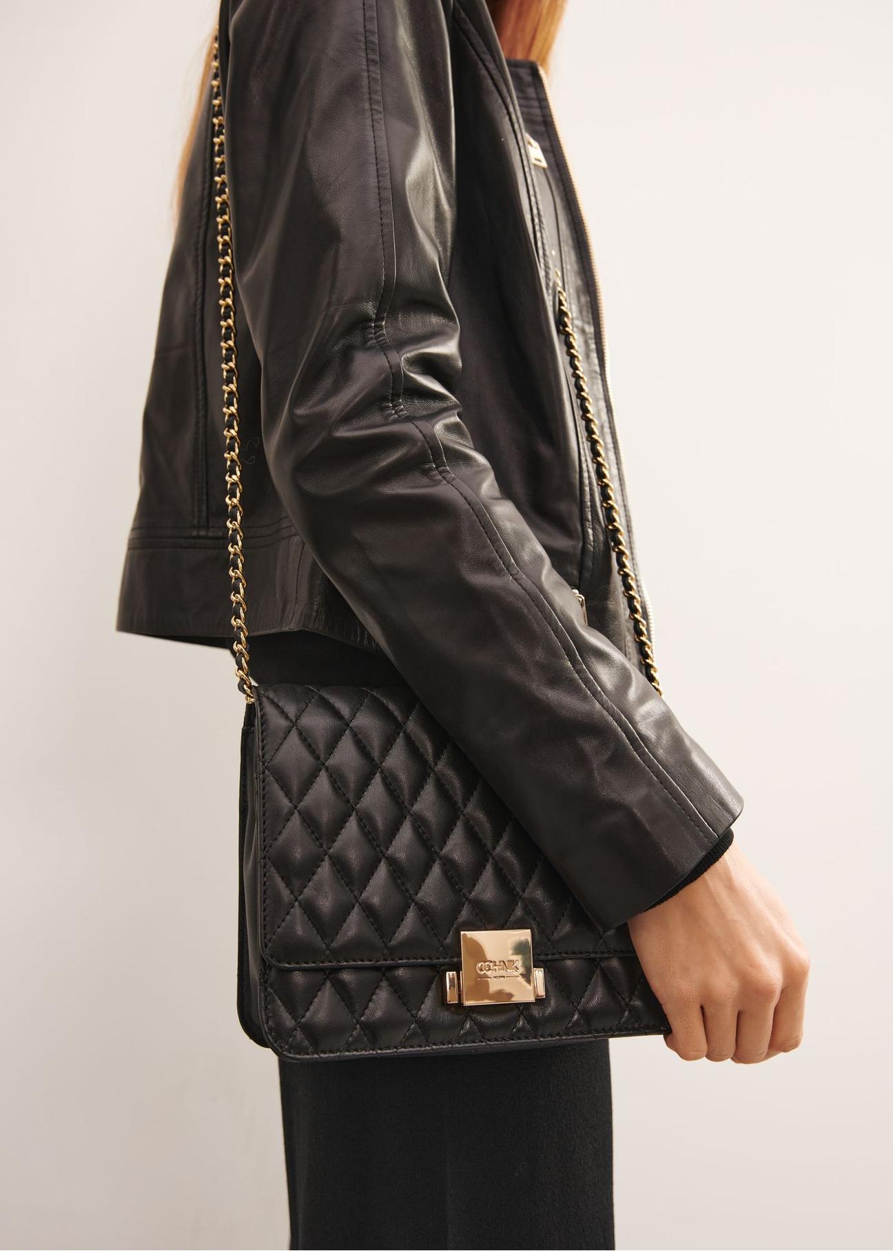 Women's quilted leather mailbag TORES-0907-99(W23)-08