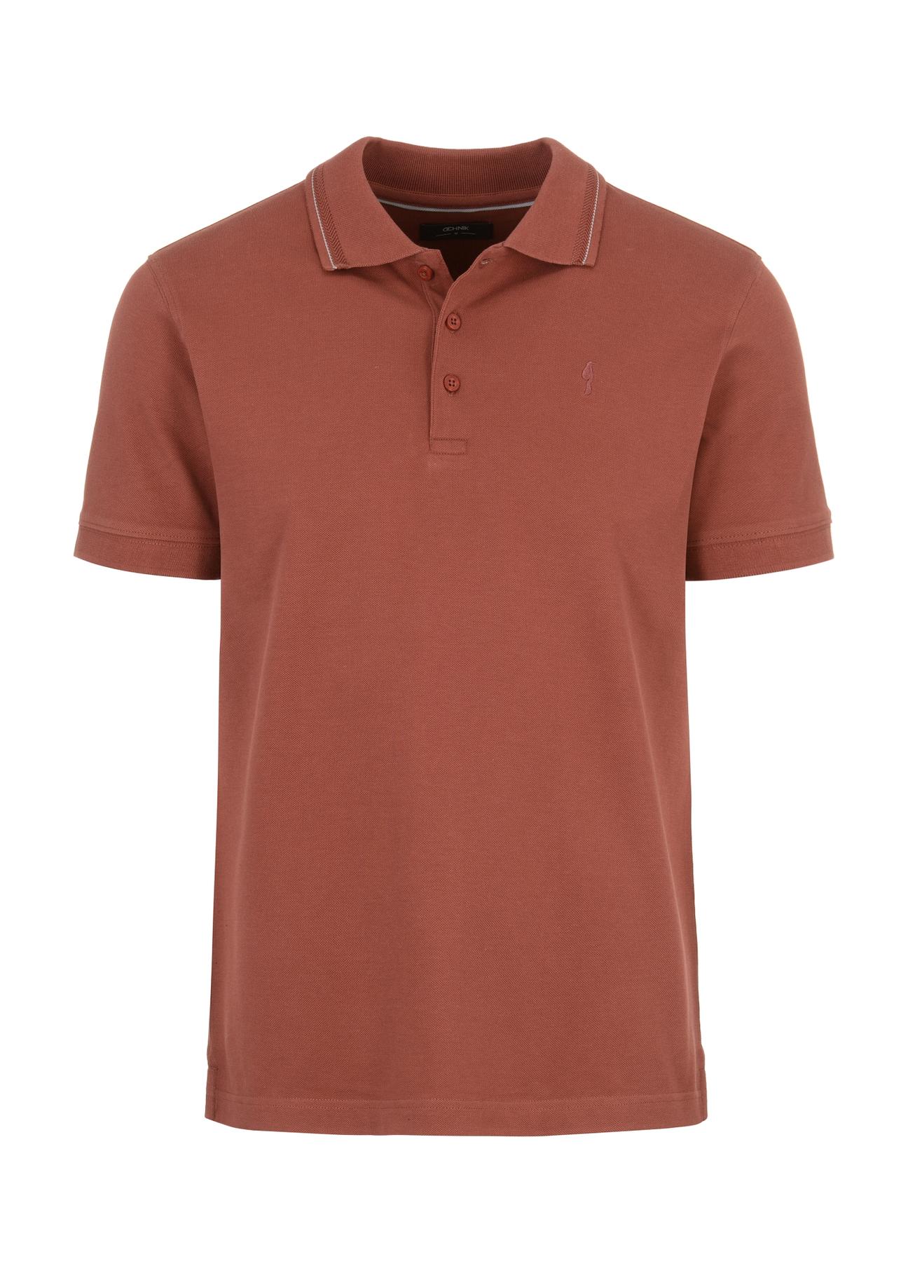 Red polo shirt with logo POLMT-0056-49(W23)-04