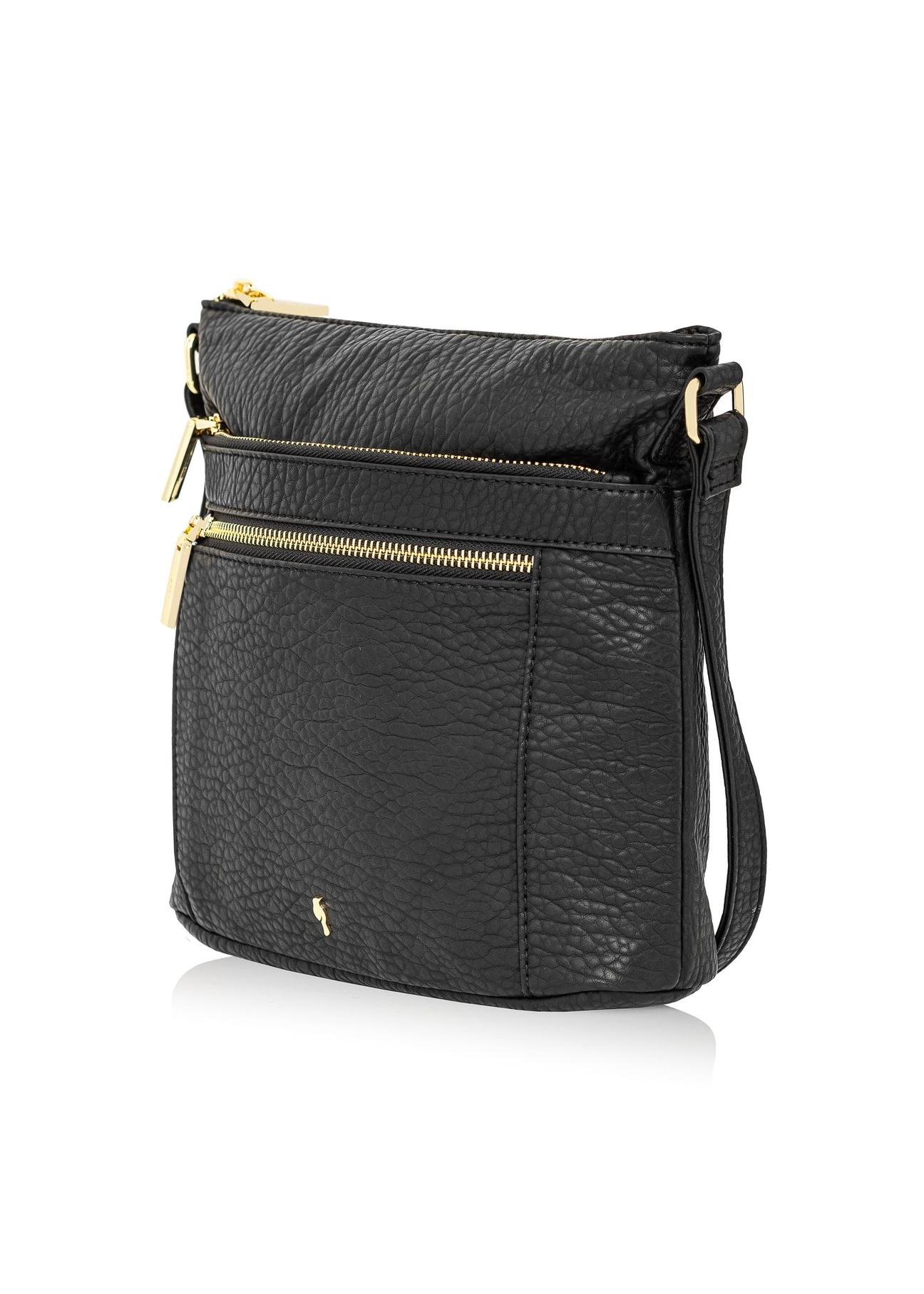 Black women's bag with zippers TOREC-0847A-99(Z24)