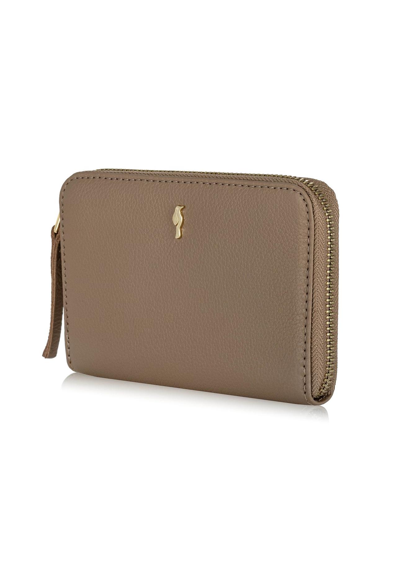 Women's beige leather wallet PORES-0812A-82(W24)-02