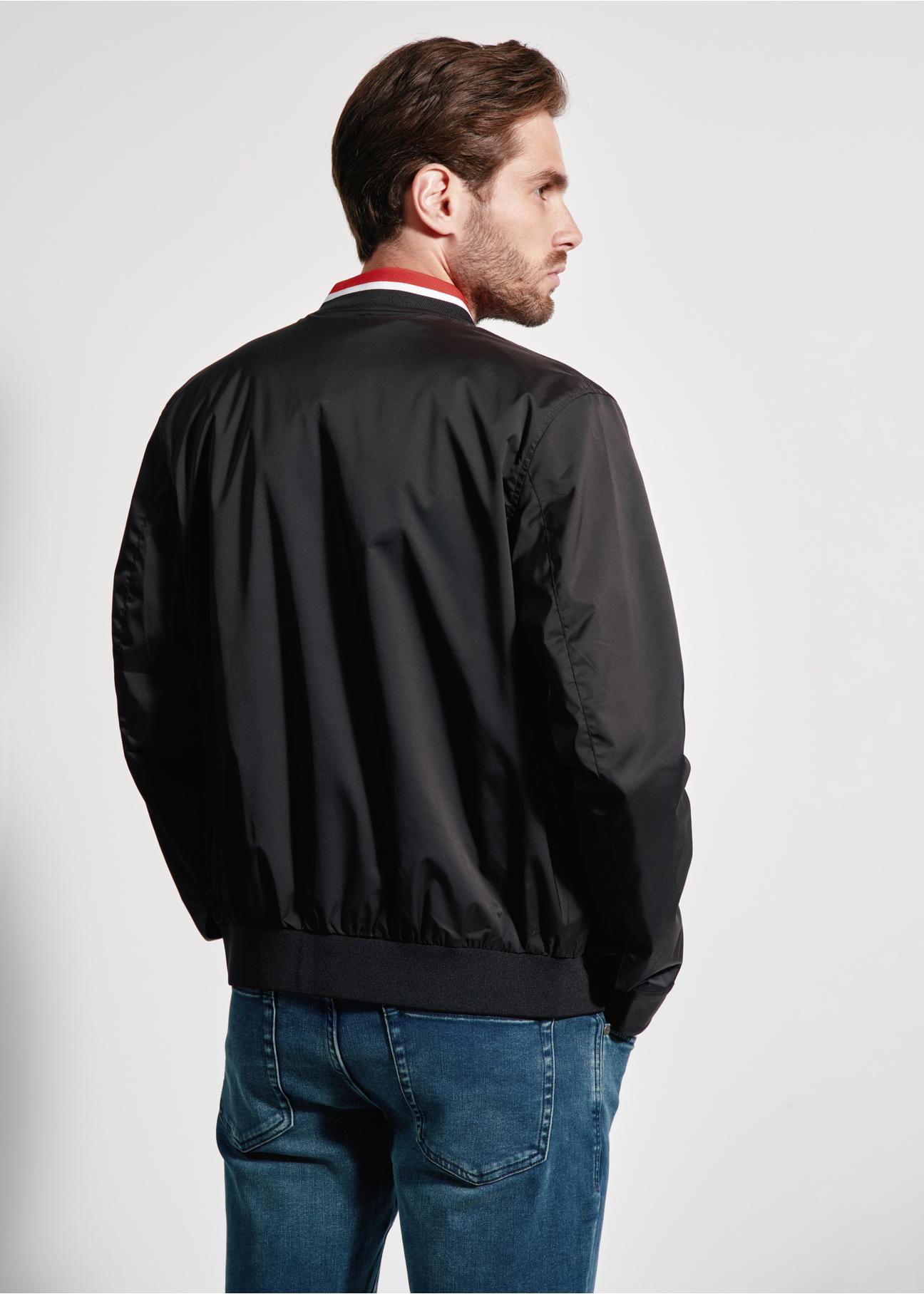 Black men's bomber jacket KURMT-0322-99(W24)-02