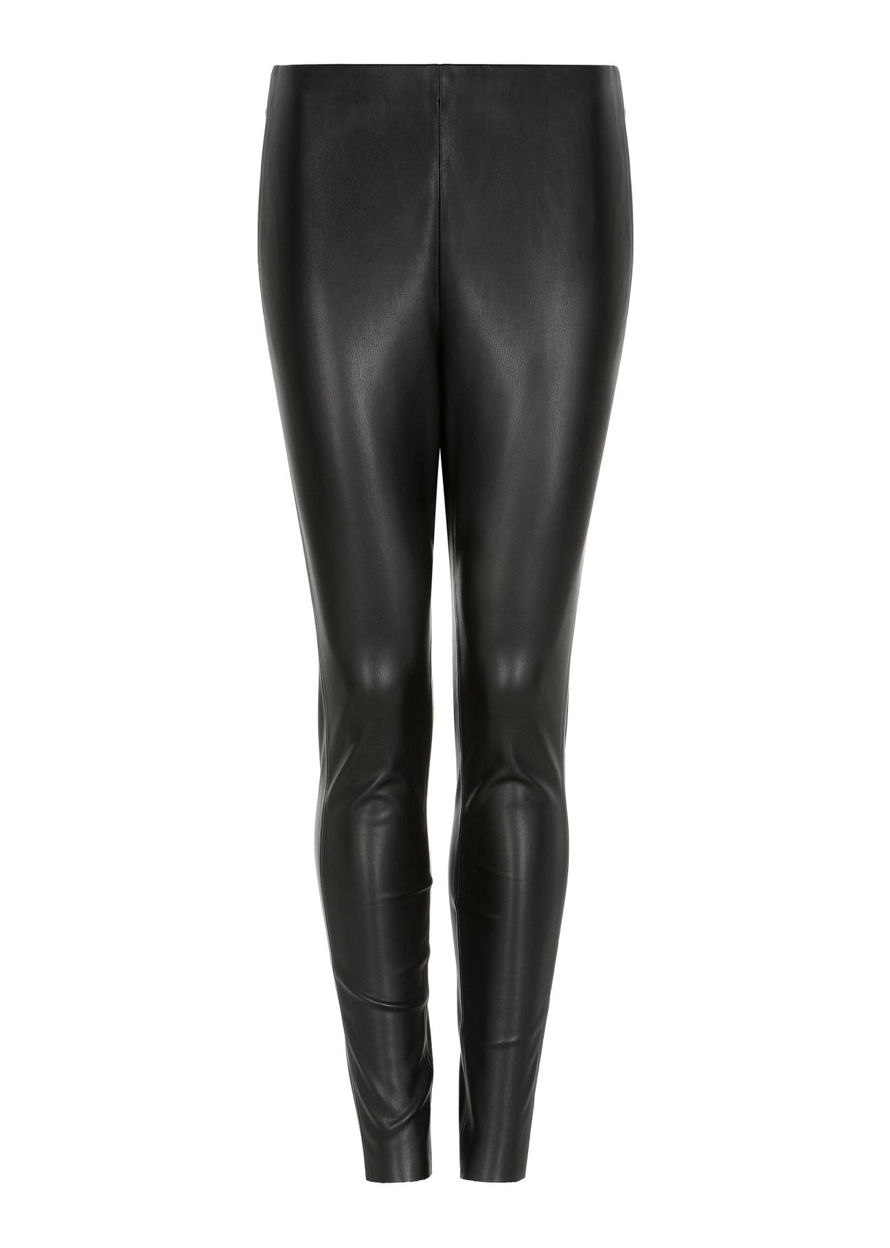 Black imitation leather pants SPODP-0003-99(W23)-05