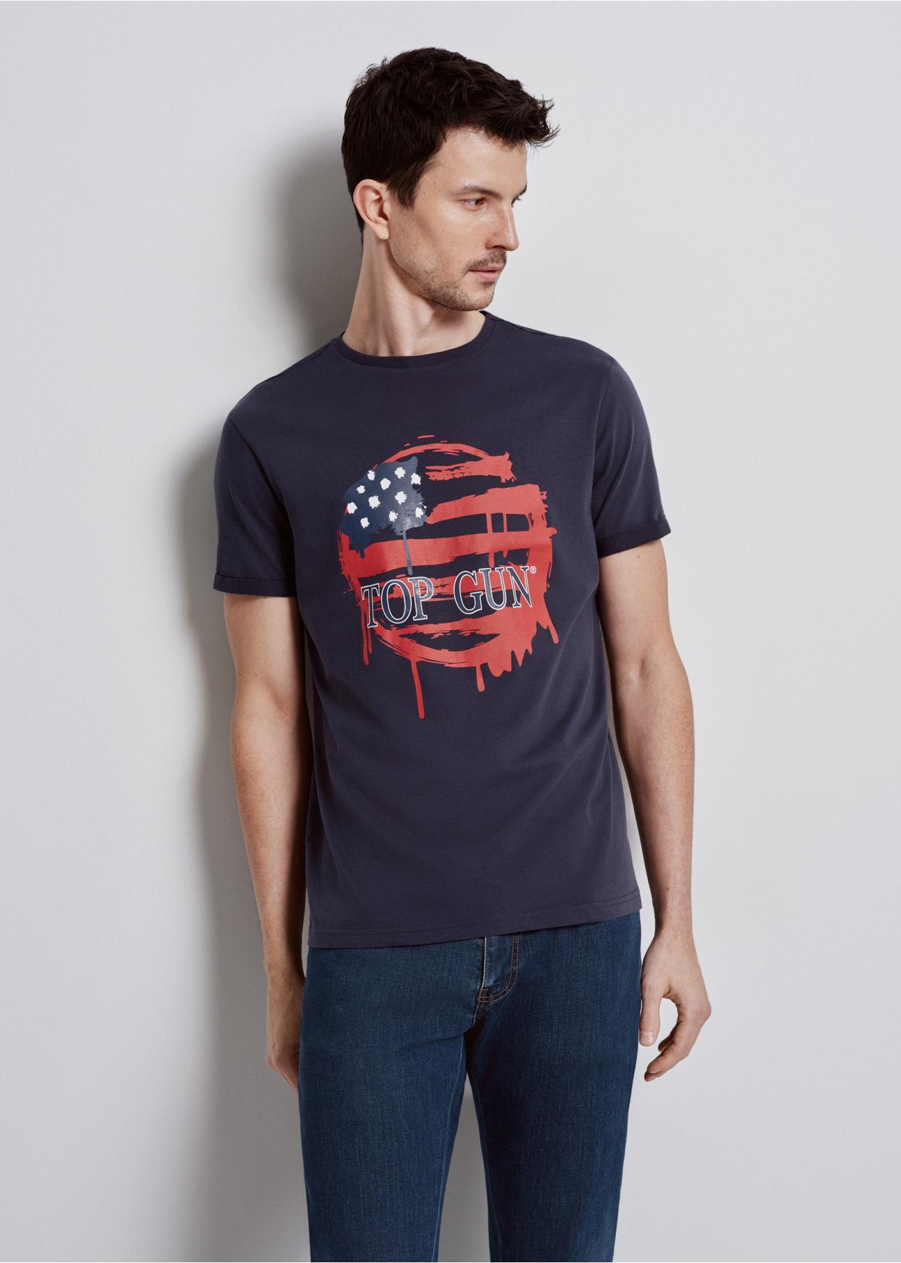 Navy blue TOP GUN men's T-shirt TSHMT-0114-69(W24)-03