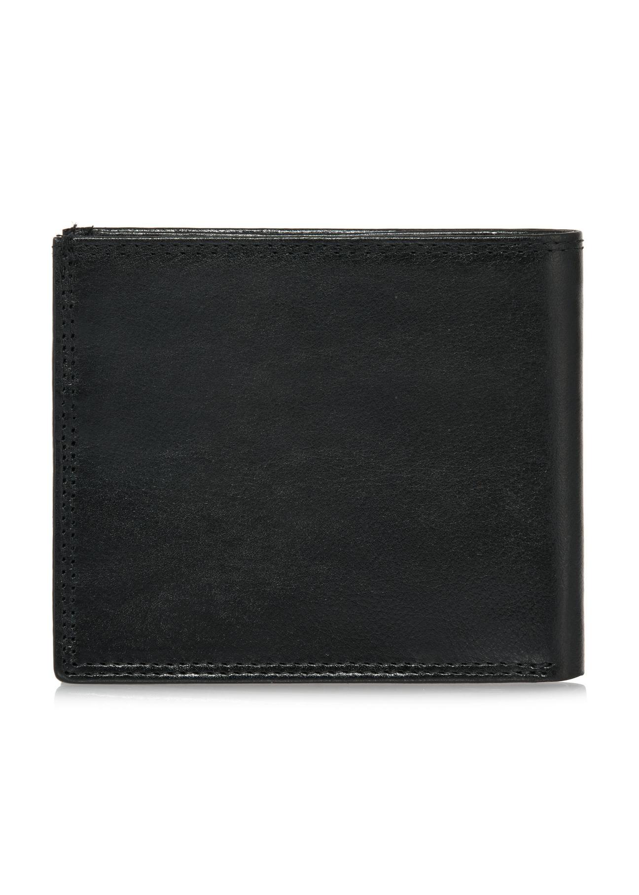 Unbuttoned black leather men's wallet PORMS-0551-99(W24)-02