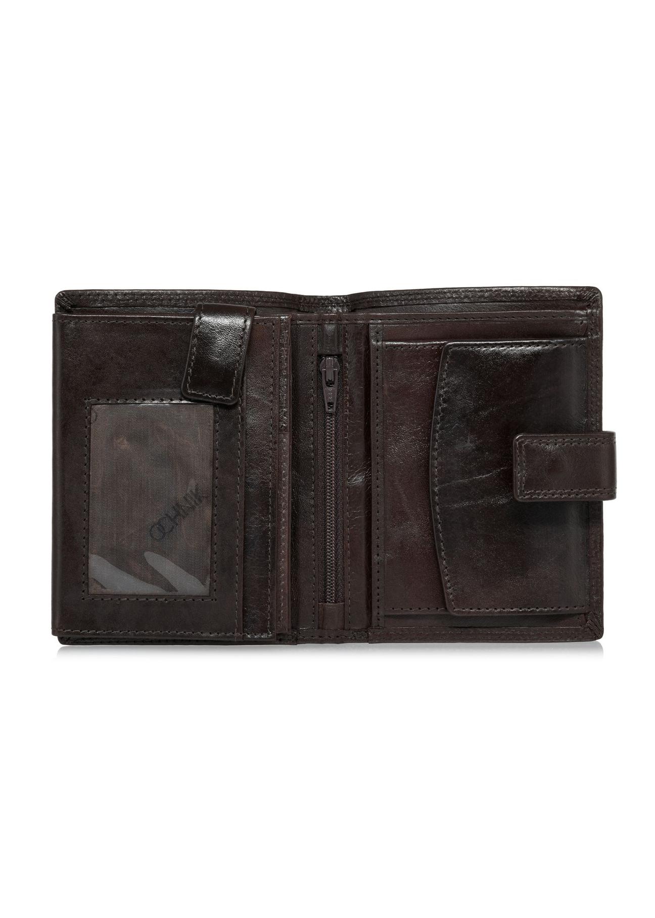 Leather clasp brown men's wallet PORMS-0605-89(W24)-03