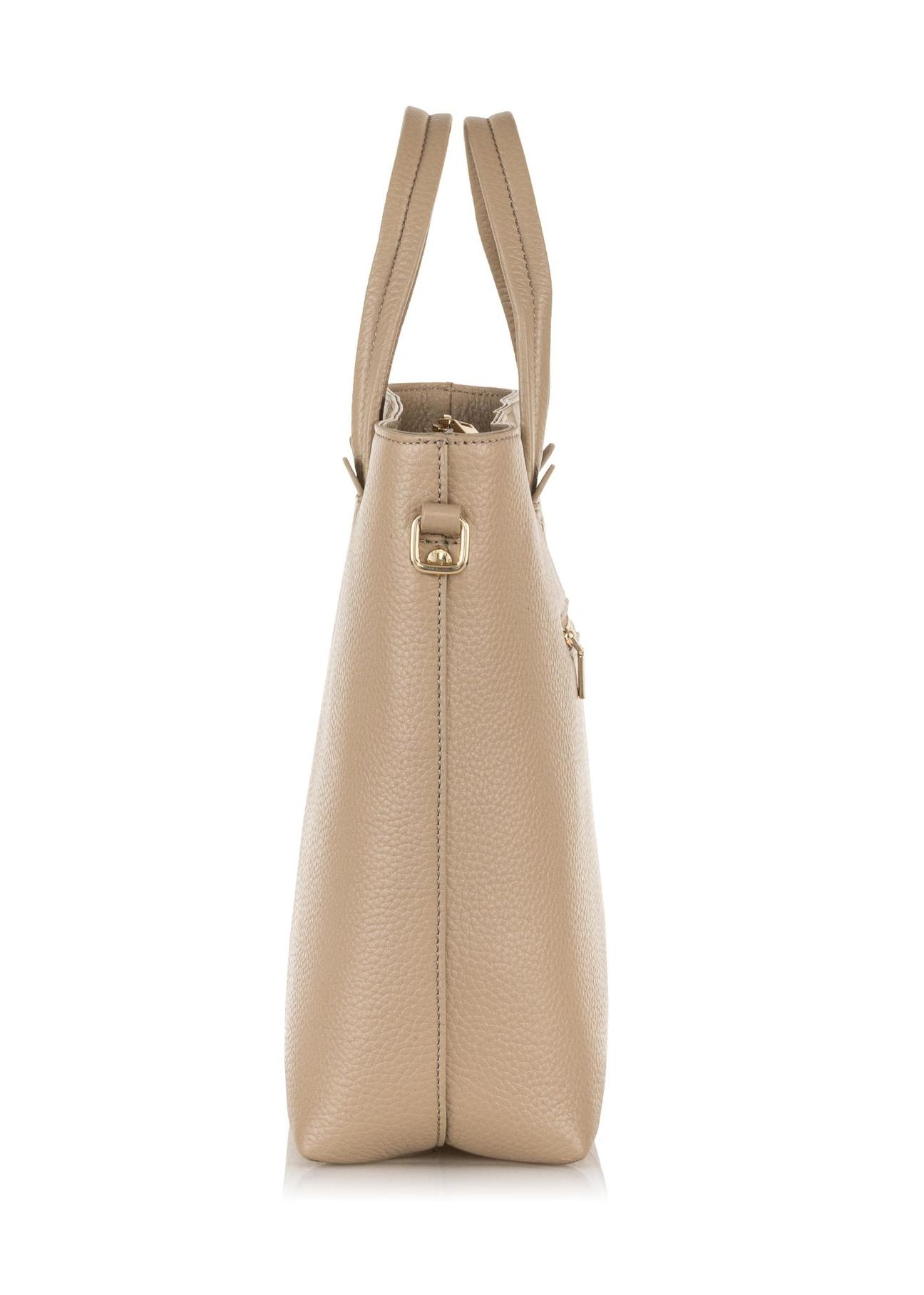 Beige leather handbag for women TORES-0728B-81(W24)-03